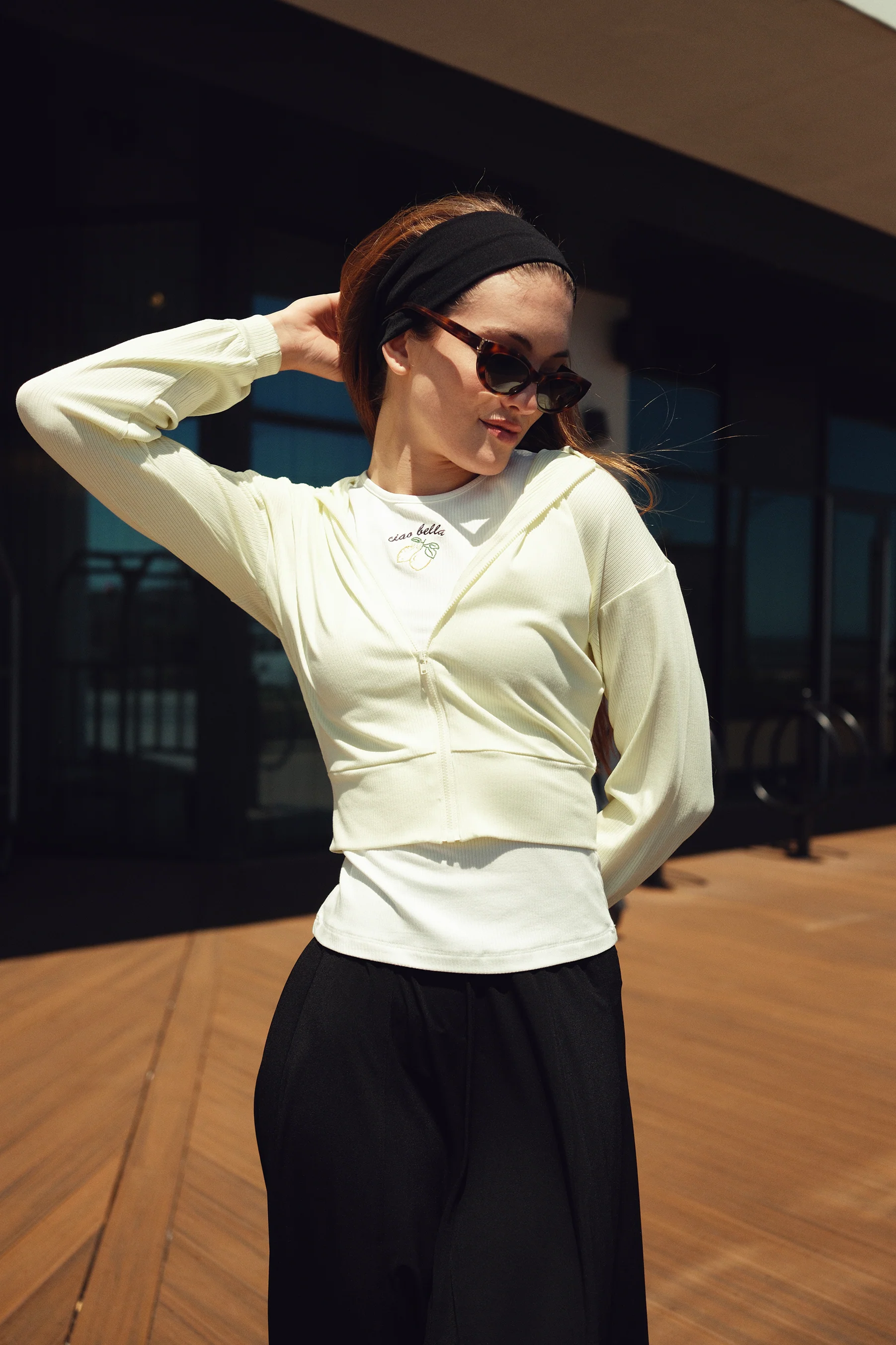 Soft Rib Cropped Zipper Hoodie