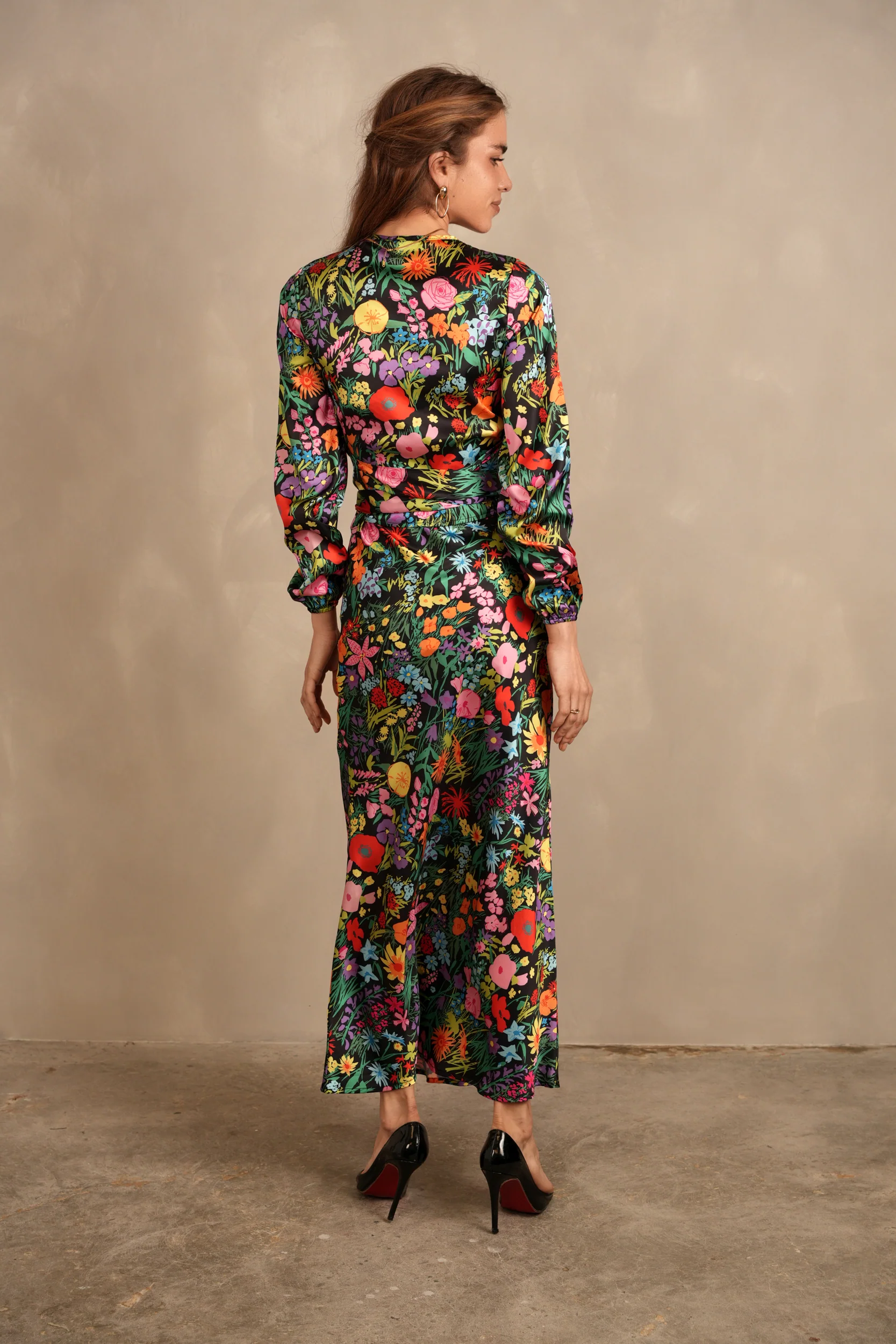 Print Satin Wrap Top - Image 10