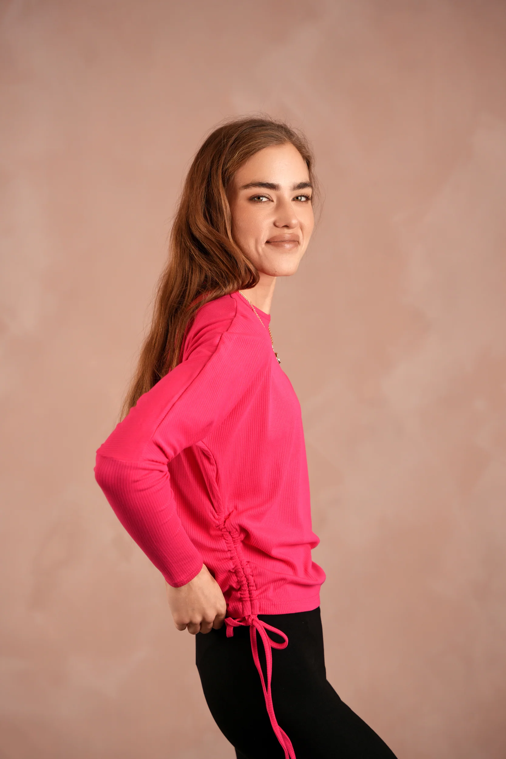 Soft Rib Ruched Dolman Top - Image 12