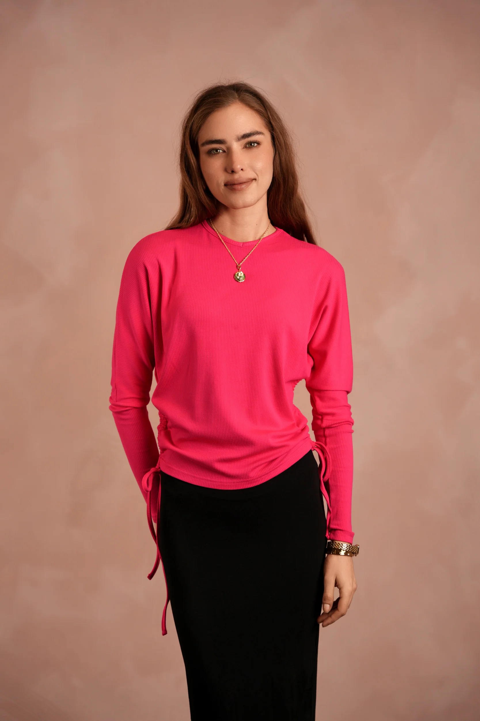 Soft Rib Ruched Dolman Top - Image 13
