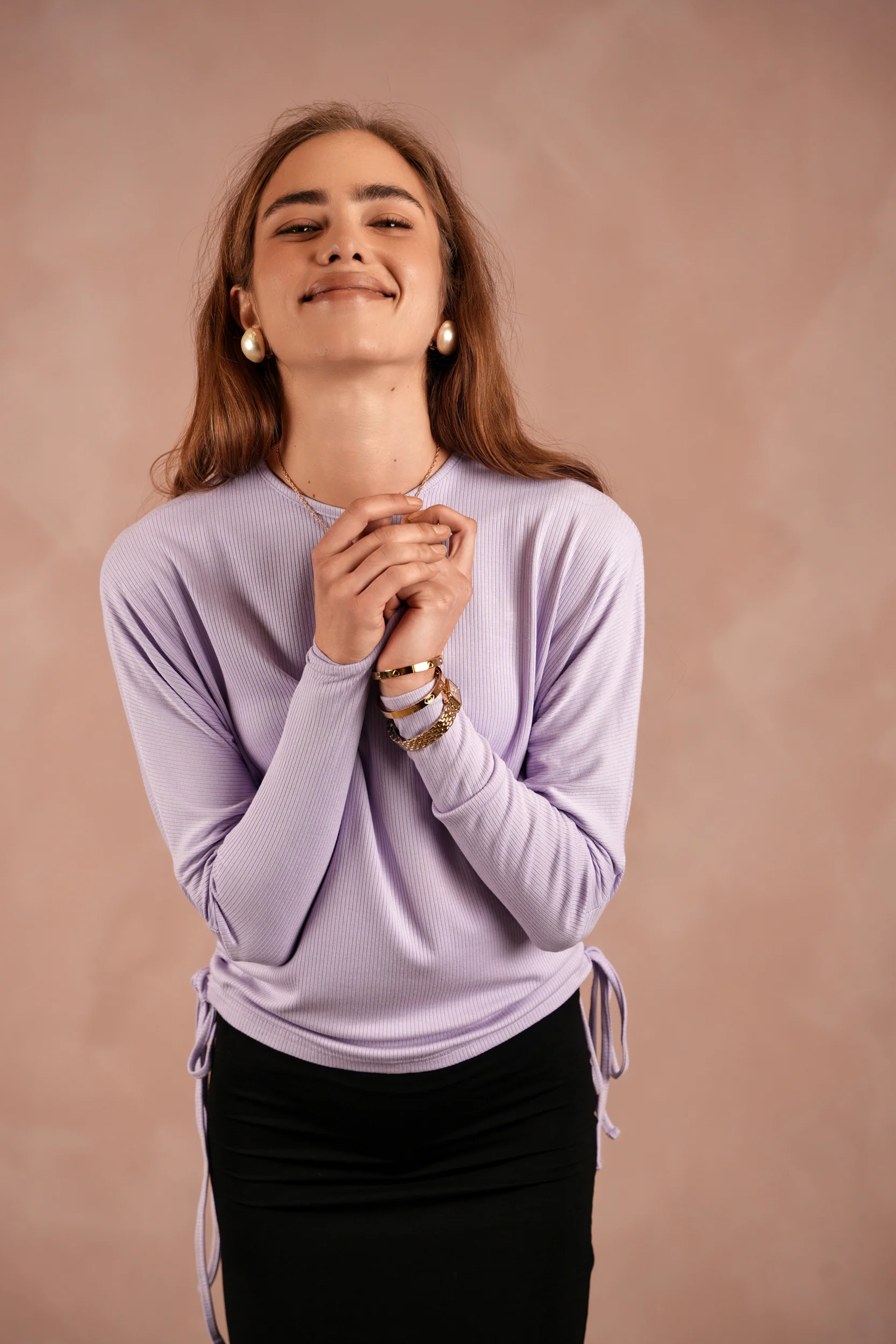 Soft Rib Ruched Dolman Top - Image 7