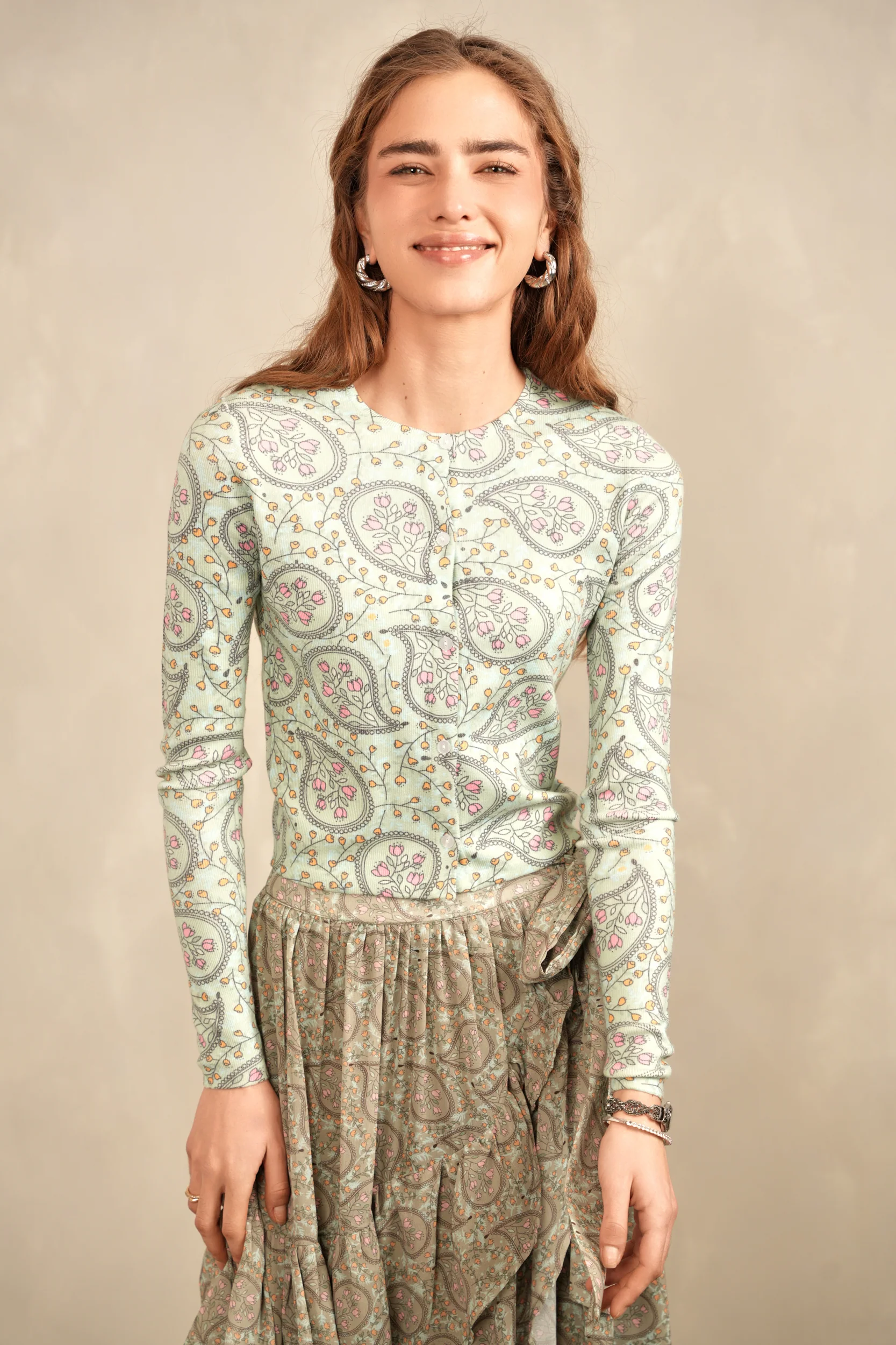 Print Knit Cardigan - Image 2
