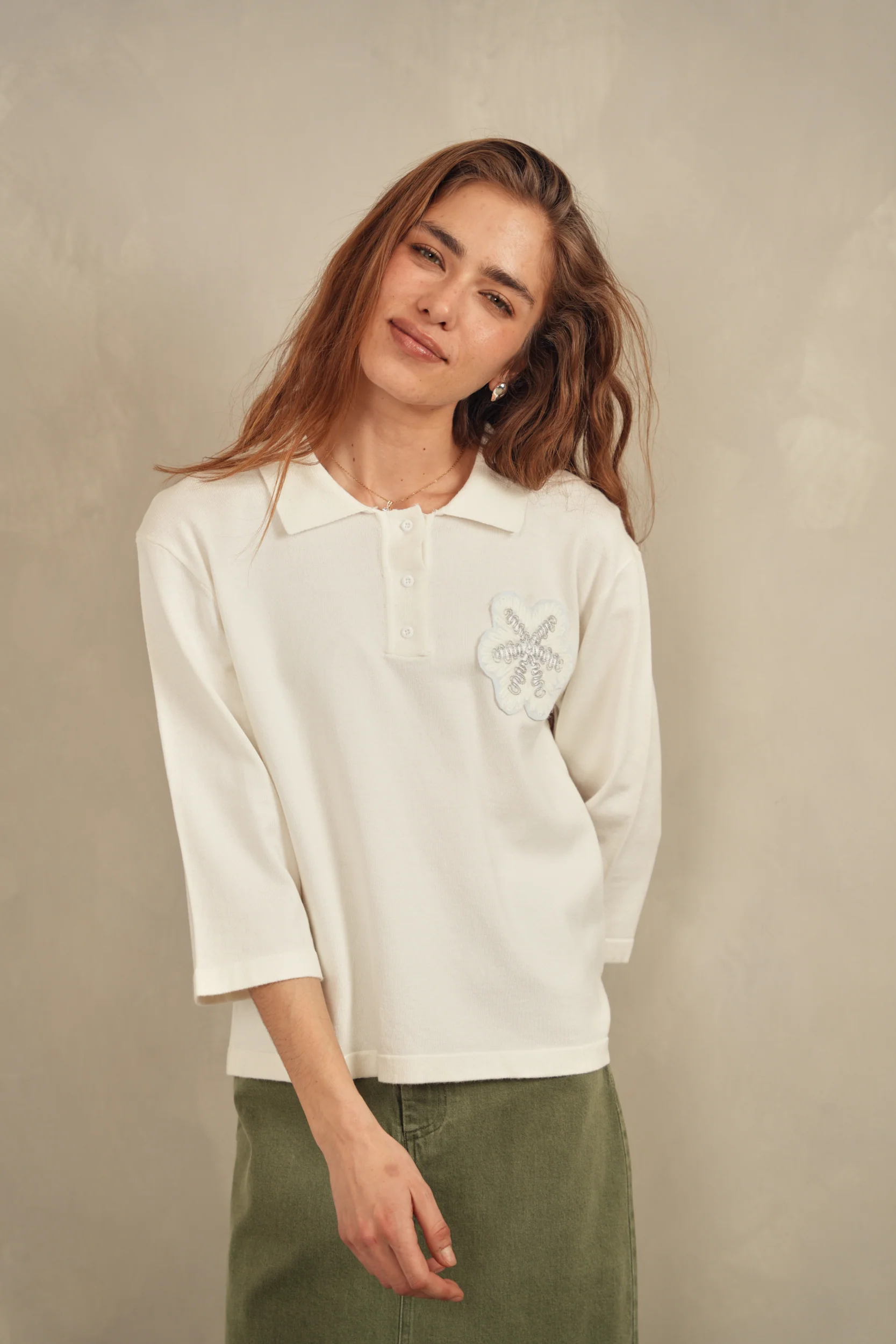 Thin Knit Polo Top - Image 9