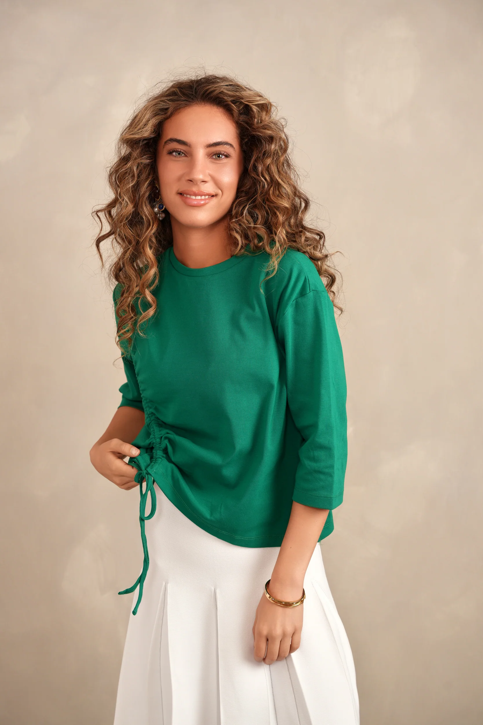 Boxy Tee With Ruching - Image 11