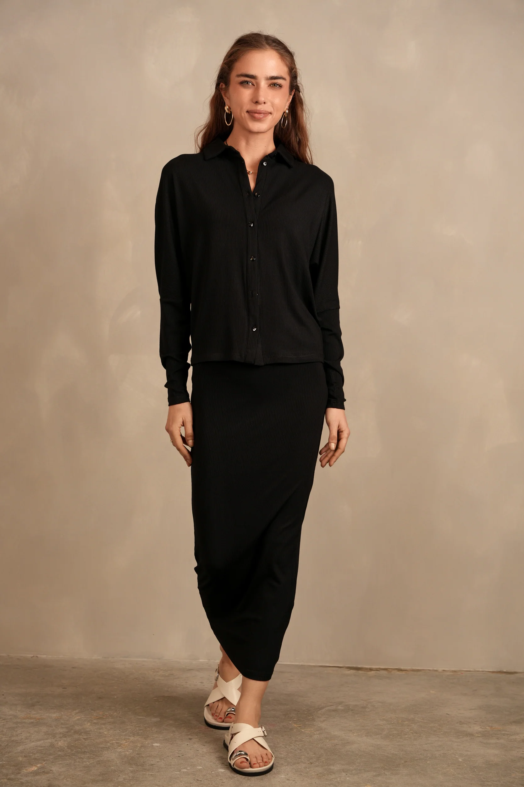 Soft Rib Dolman Sleeve Shirt - Image 23