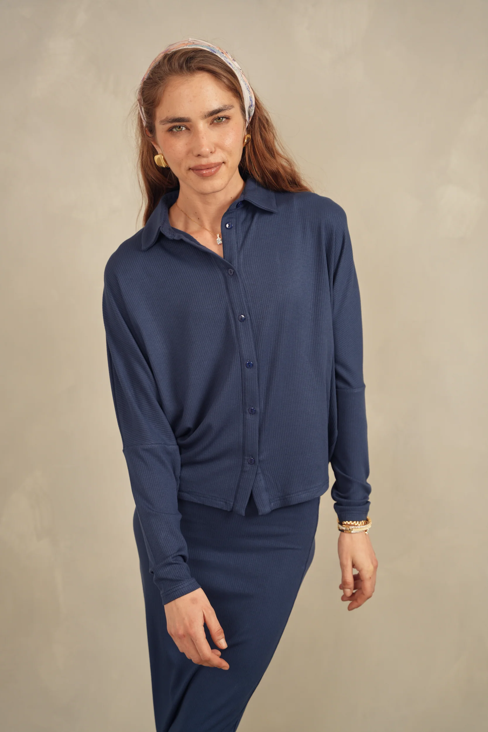 Soft Rib Dolman Sleeve Shirt - Image 9