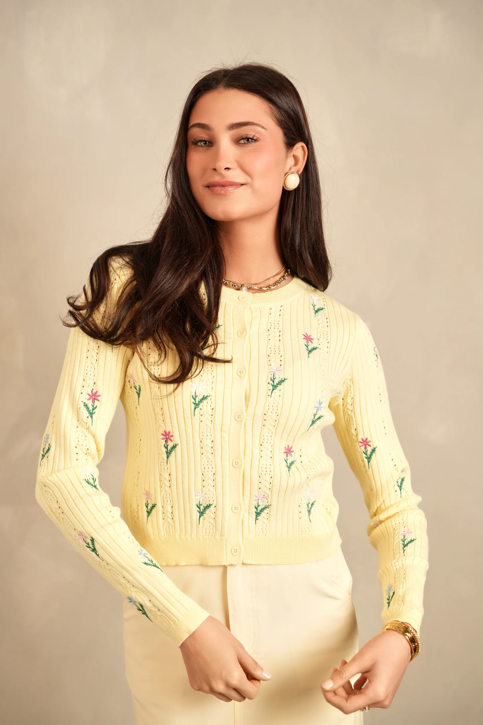 Knitted Embroidery Cardigan - Image 2