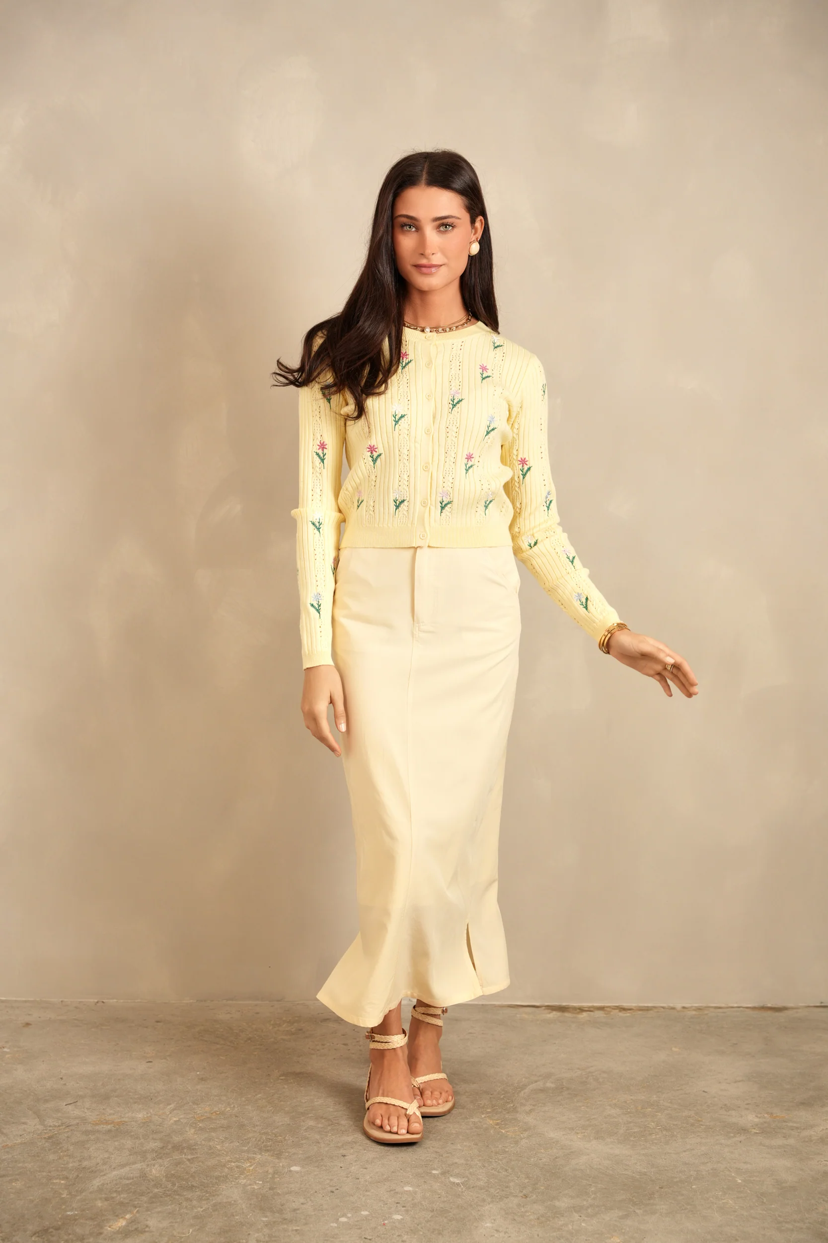 Knitted Embroidery Cardigan - Image 3