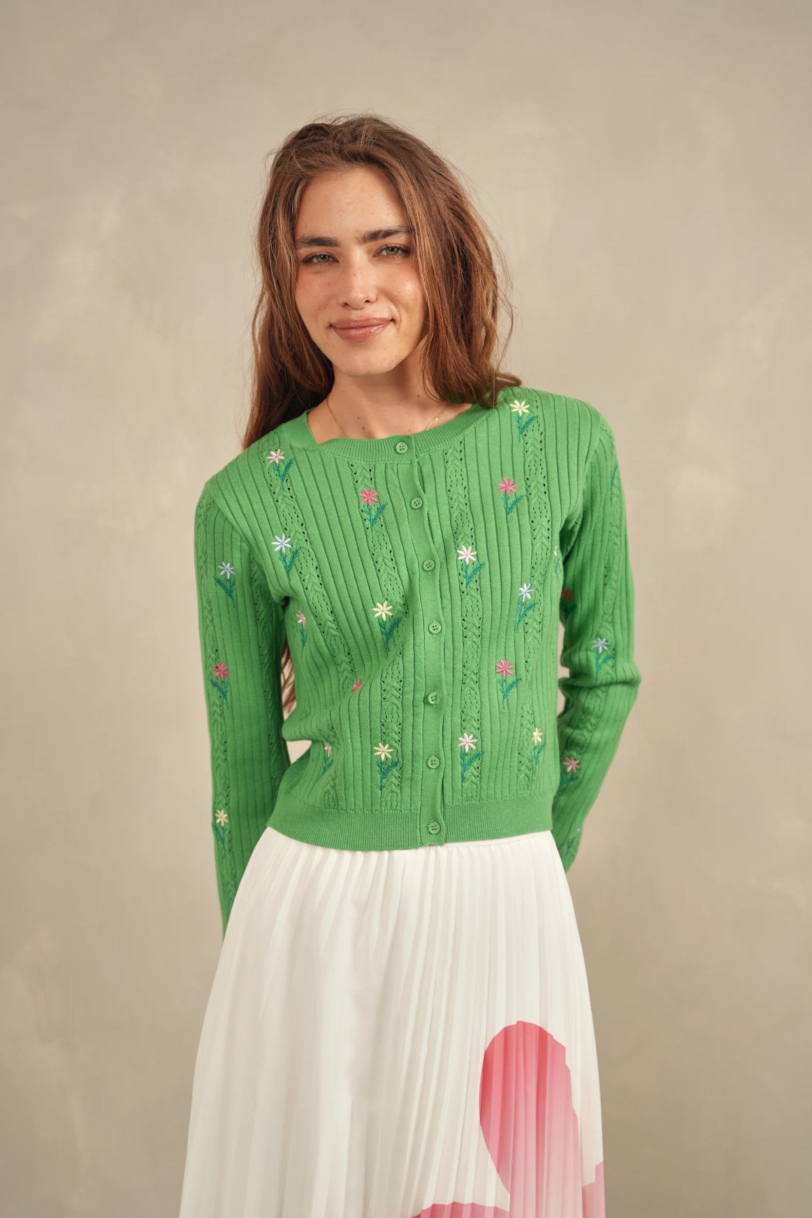 Knitted Embroidery Cardigan - Image 5