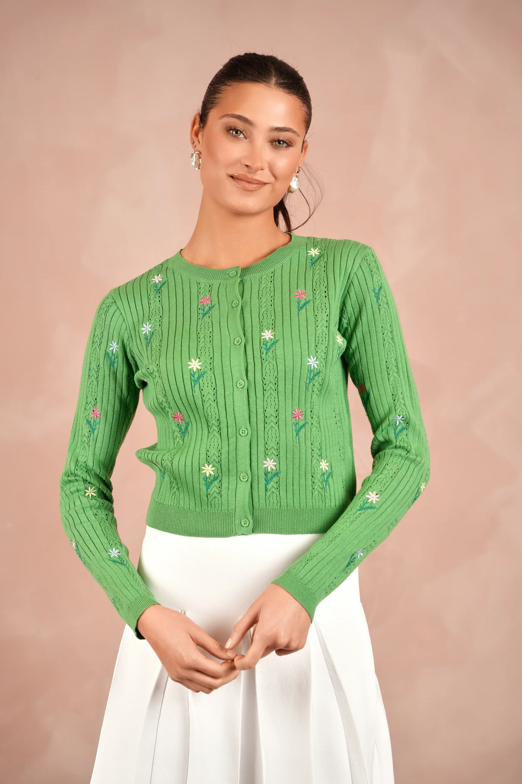 Knitted Embroidery Cardigan - Image 6