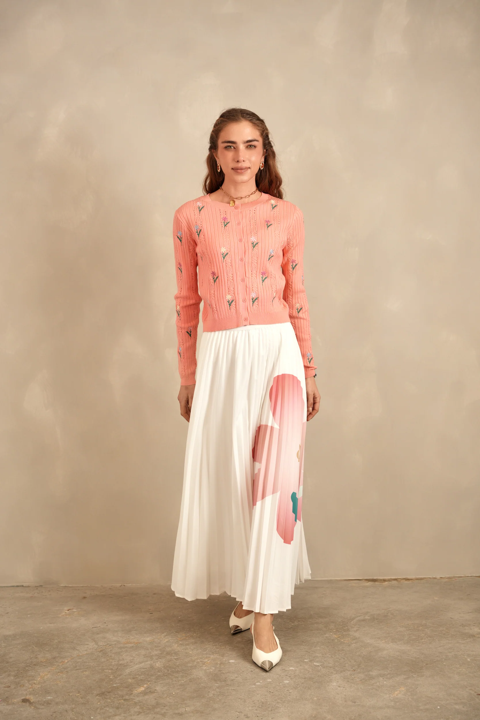 Knitted Embroidery Cardigan - Image 8