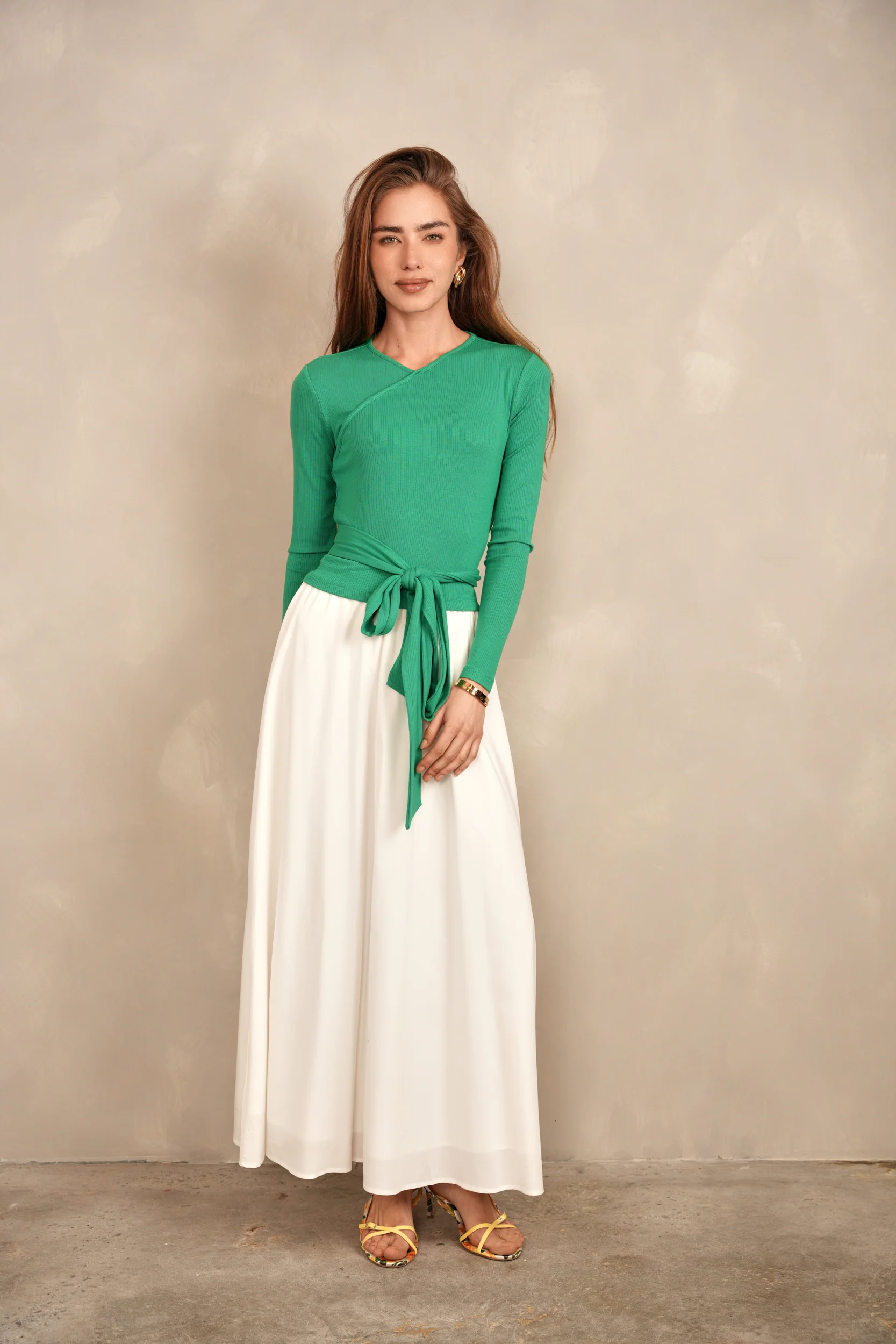 Soft Rib Tie V Tee - Image 2
