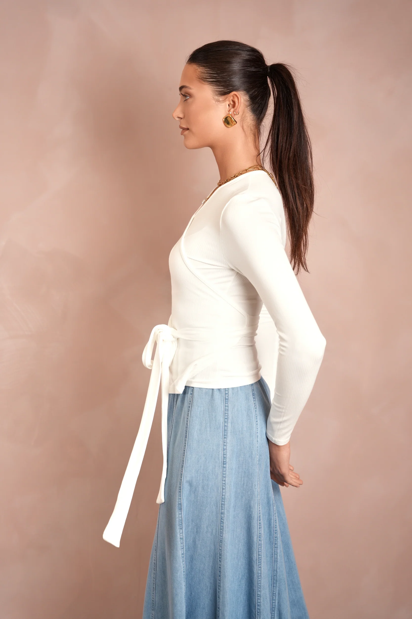 Soft Rib Wrap Tee - Image 18