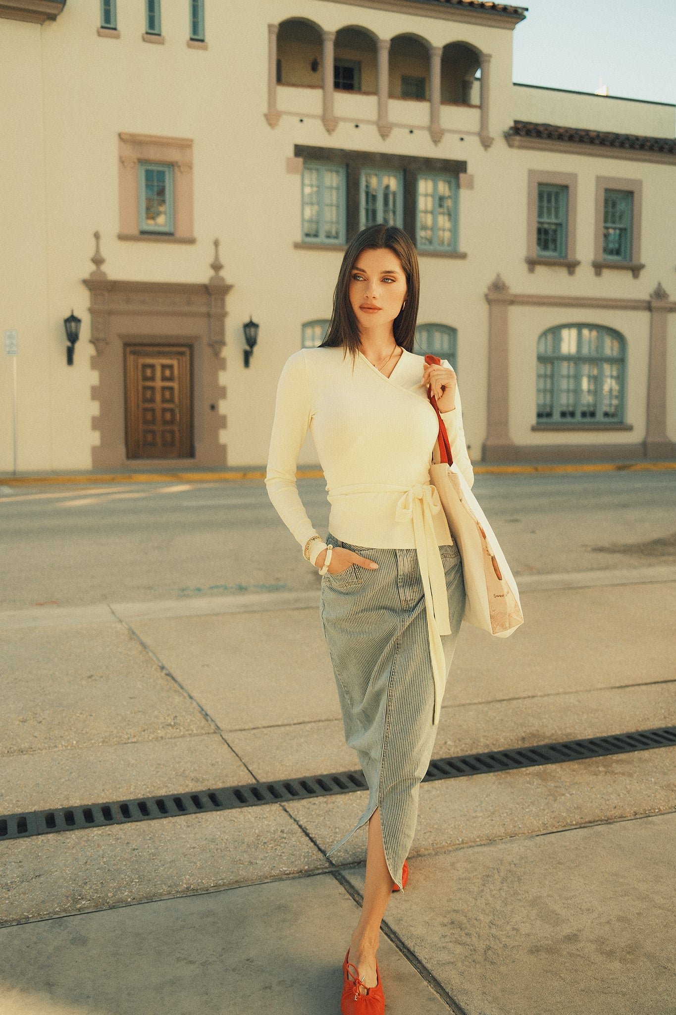 Soft Rib Wrap Tee - Image 23