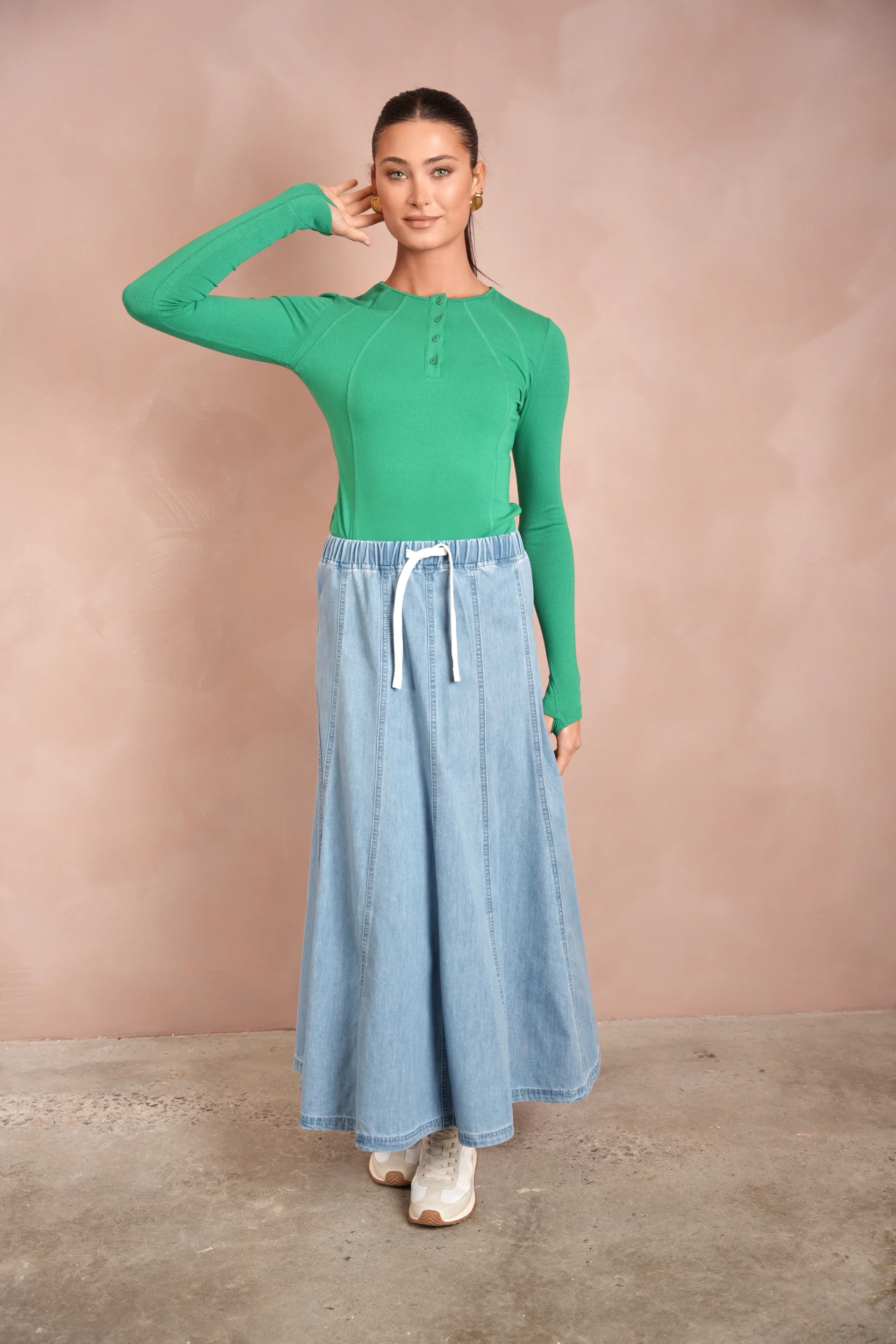 Henley Neck Soft Rib Tee - Image 3