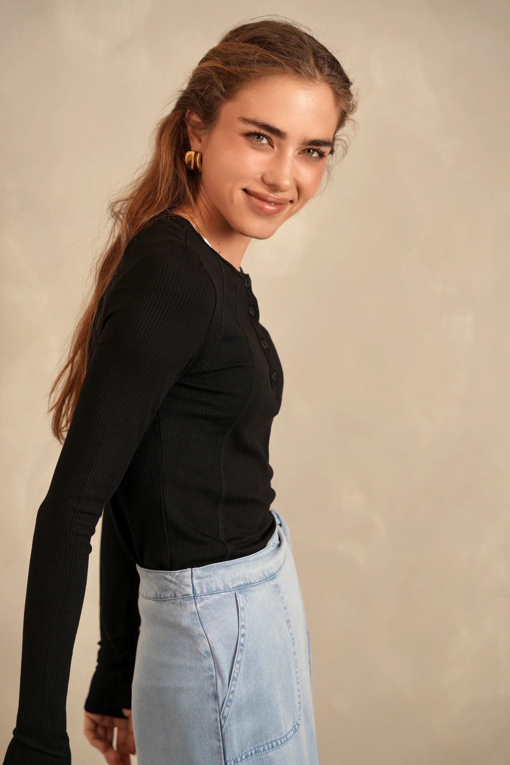 Henley Neck Soft Rib Tee - Image 9