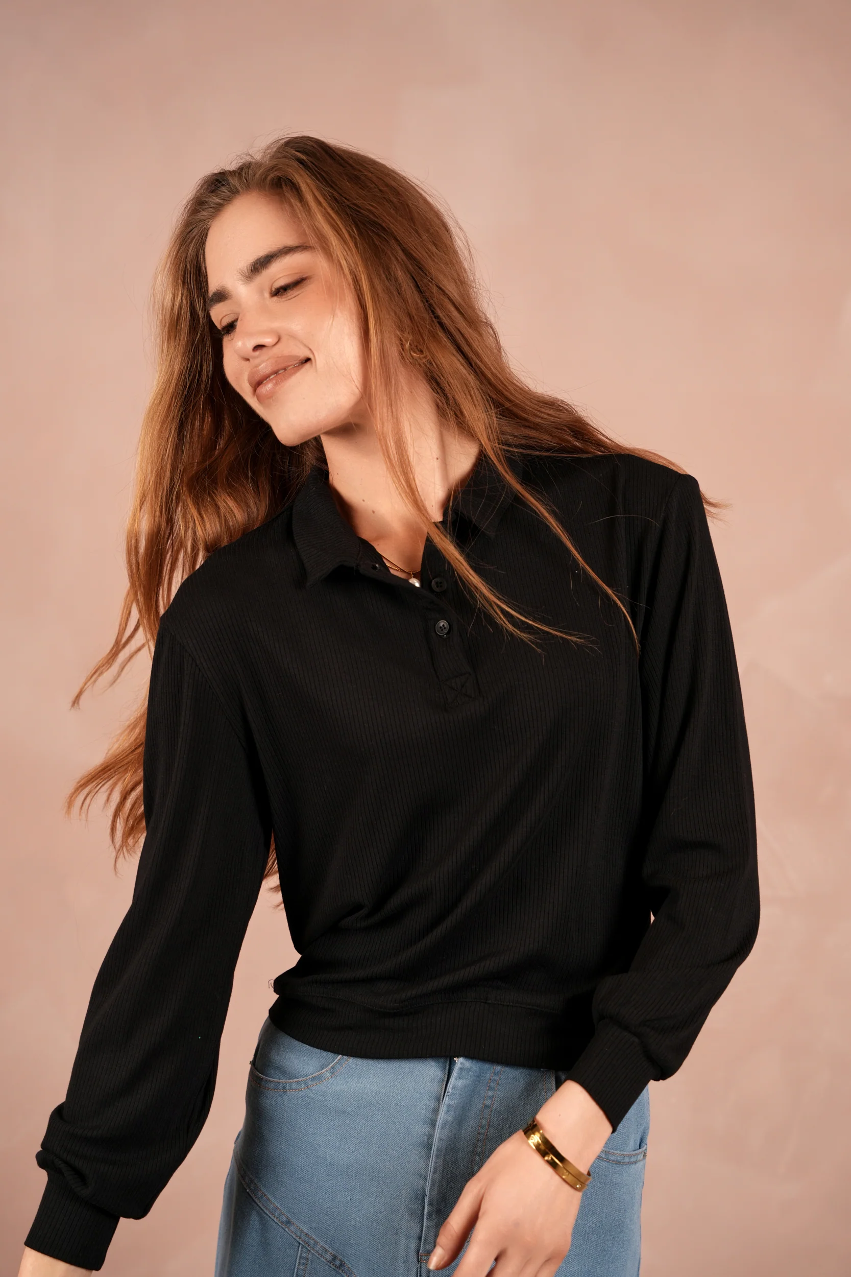 Soft Rib Polo Tee - Image 3