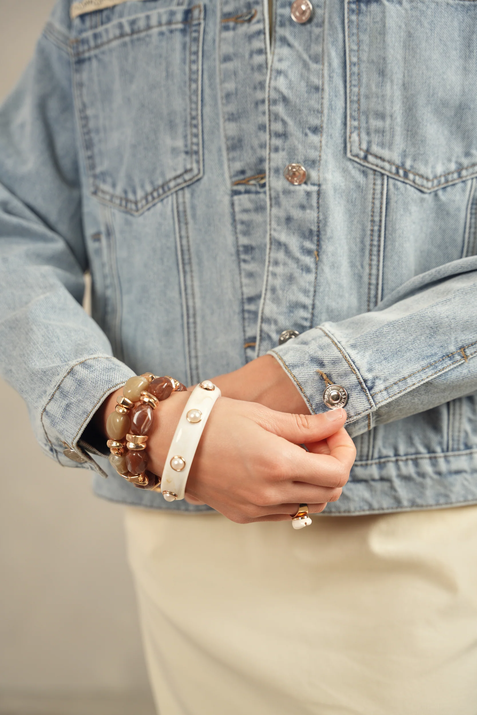 Oversized Denim Jacket w/ Lace - Image 12