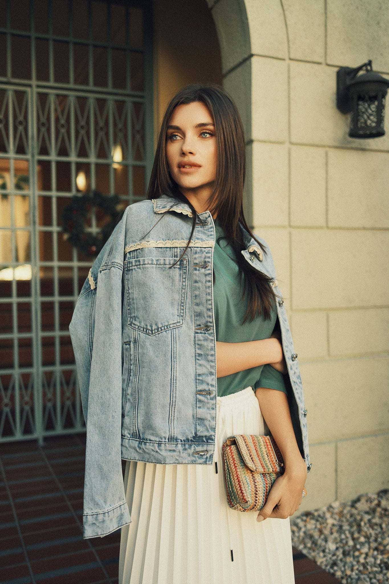 Oversized Denim Jacket w/ Lace - Image 25