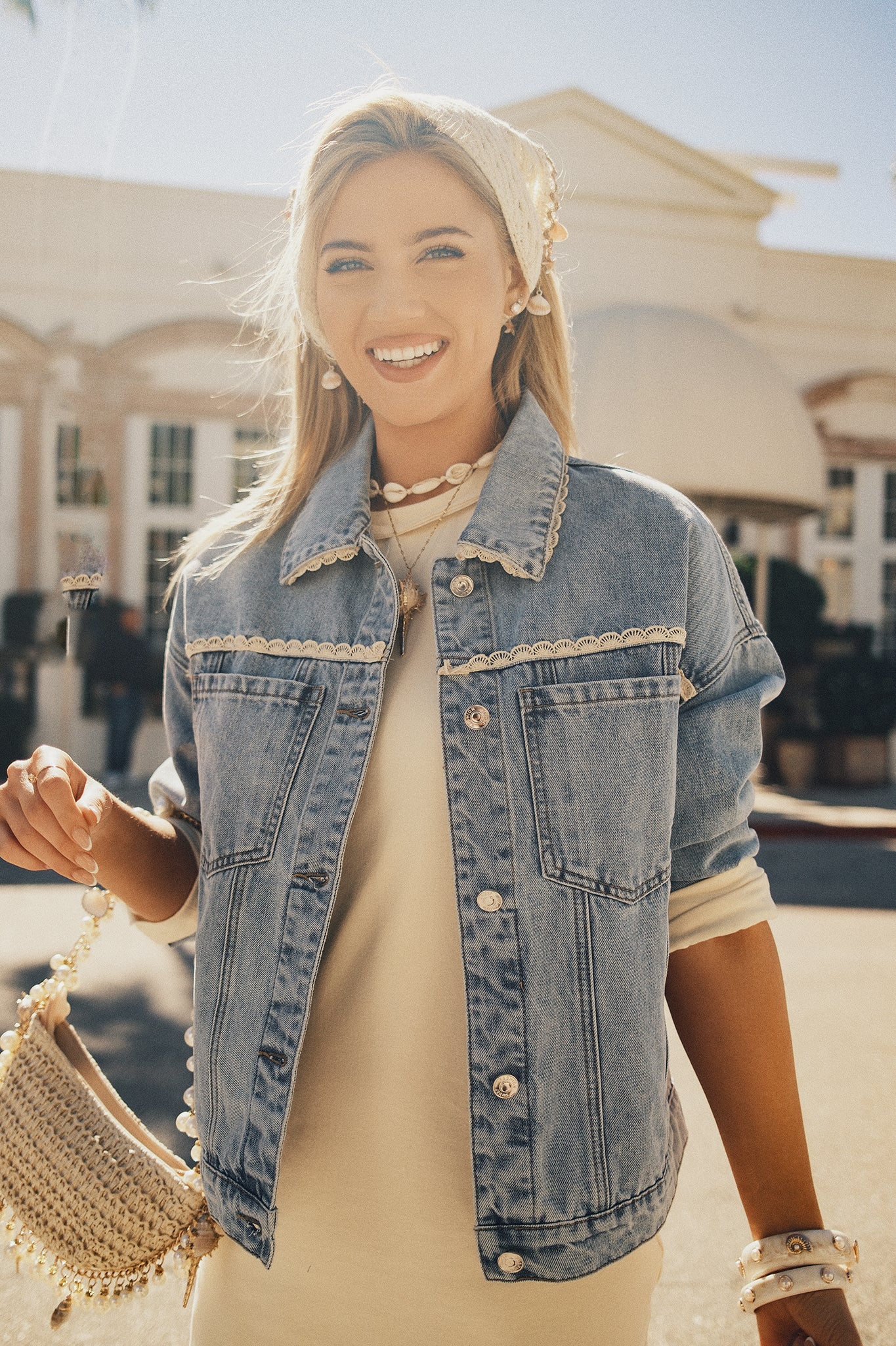 Oversized Denim Jacket w/ Lace - Image 28