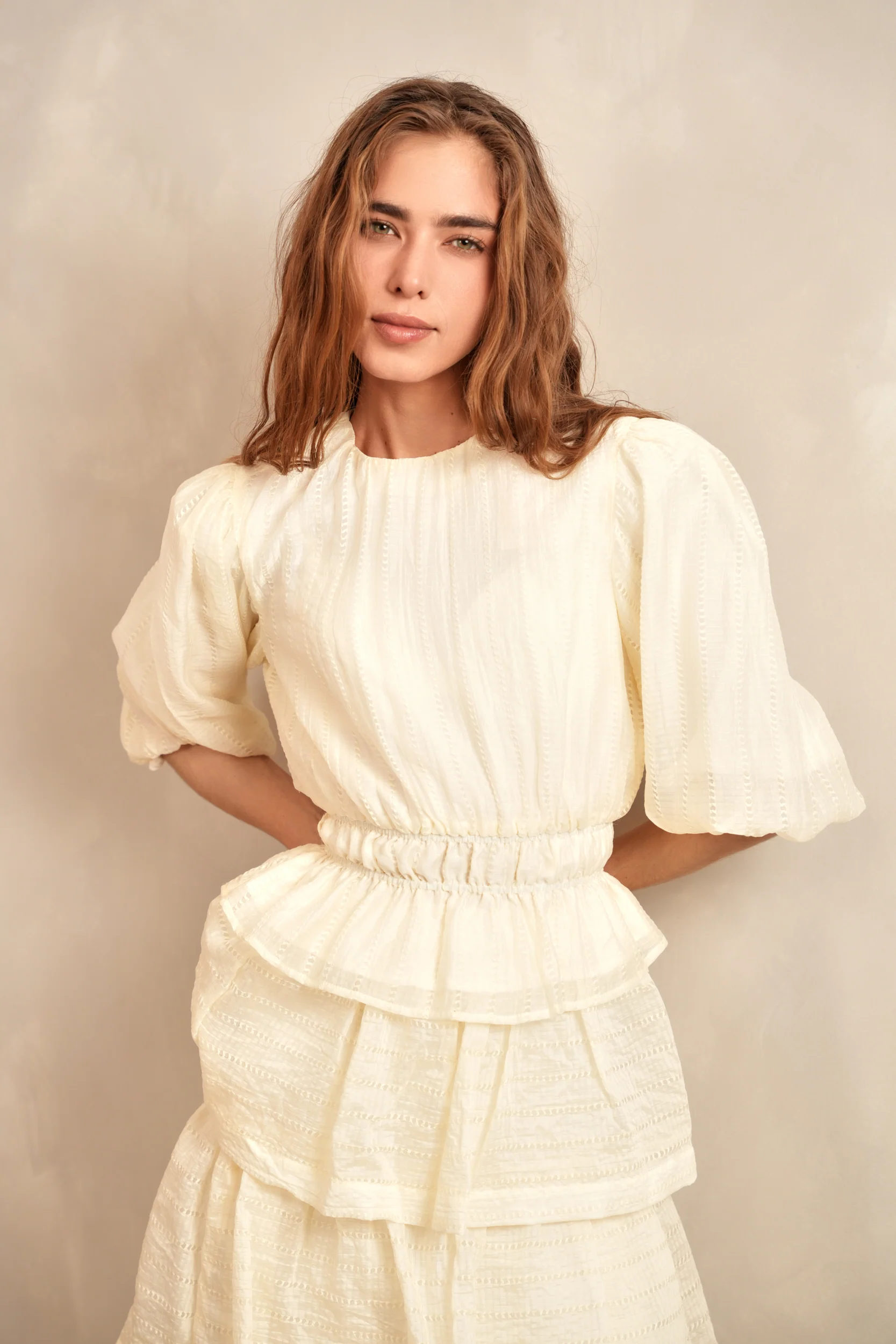 Puff Sleeve Top w/ Waist Smocking - Image 6