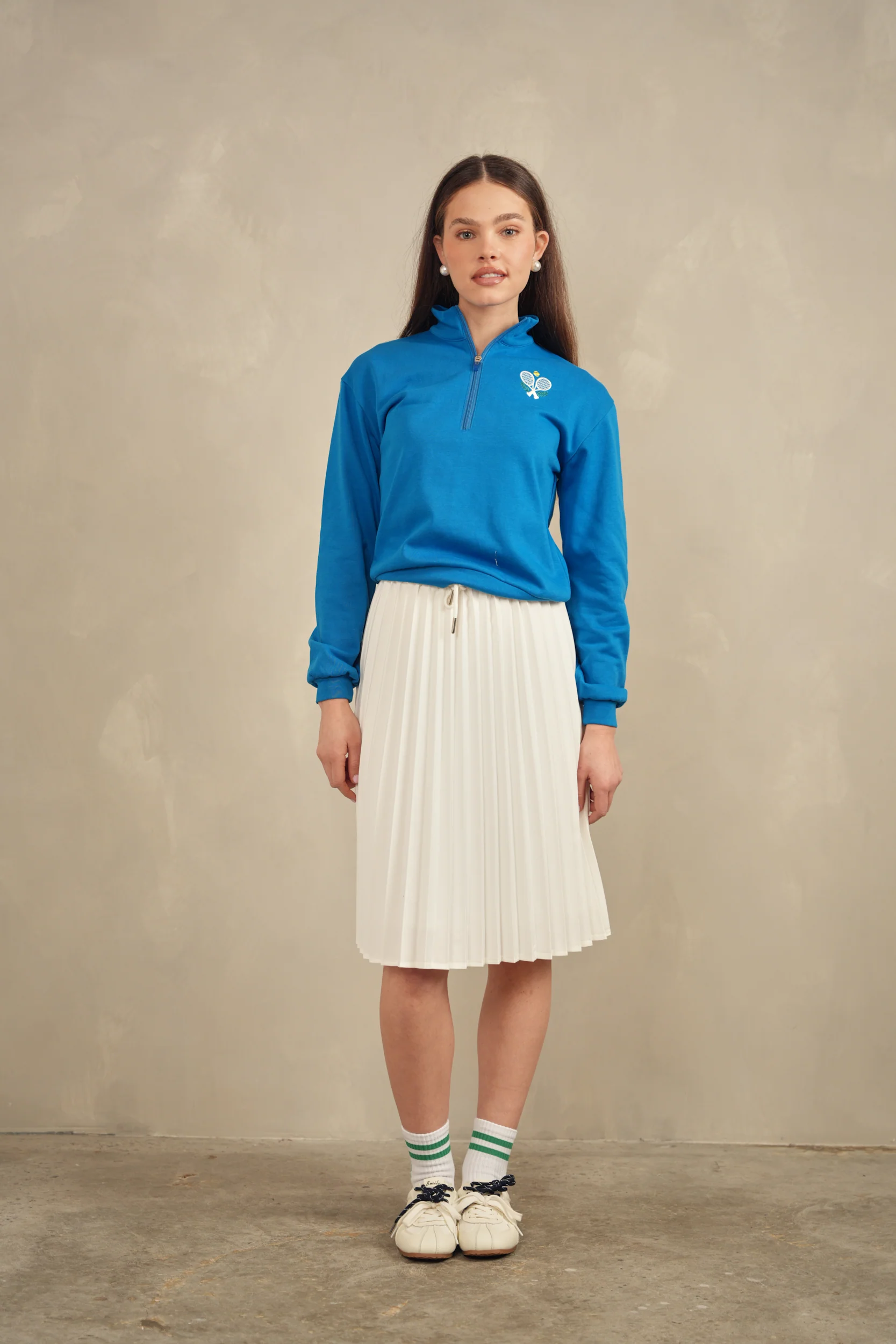 High Neck Zipper Sweatshirt - Image 10