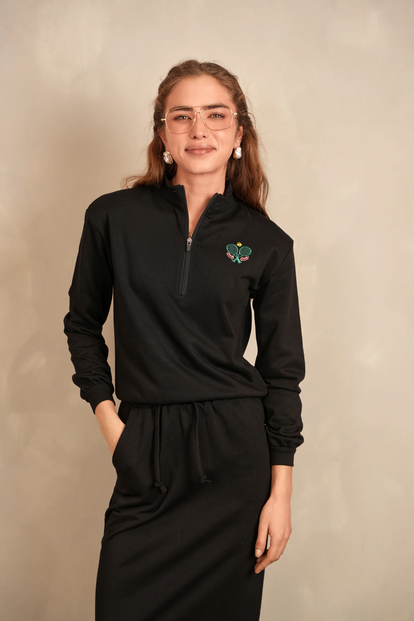 High Neck Zipper Sweatshirt - Image 3