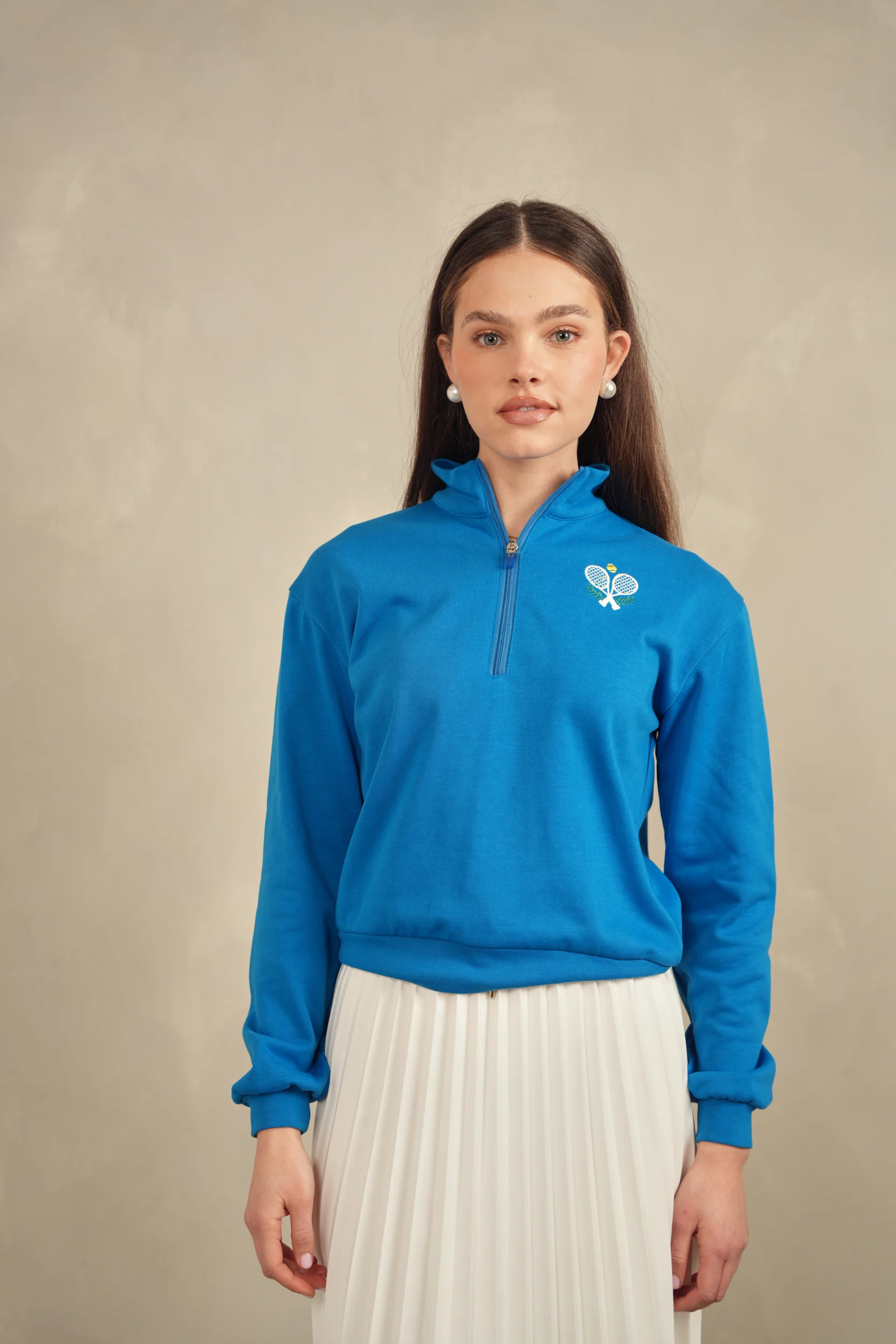 High Neck Zipper Sweatshirt - Image 5