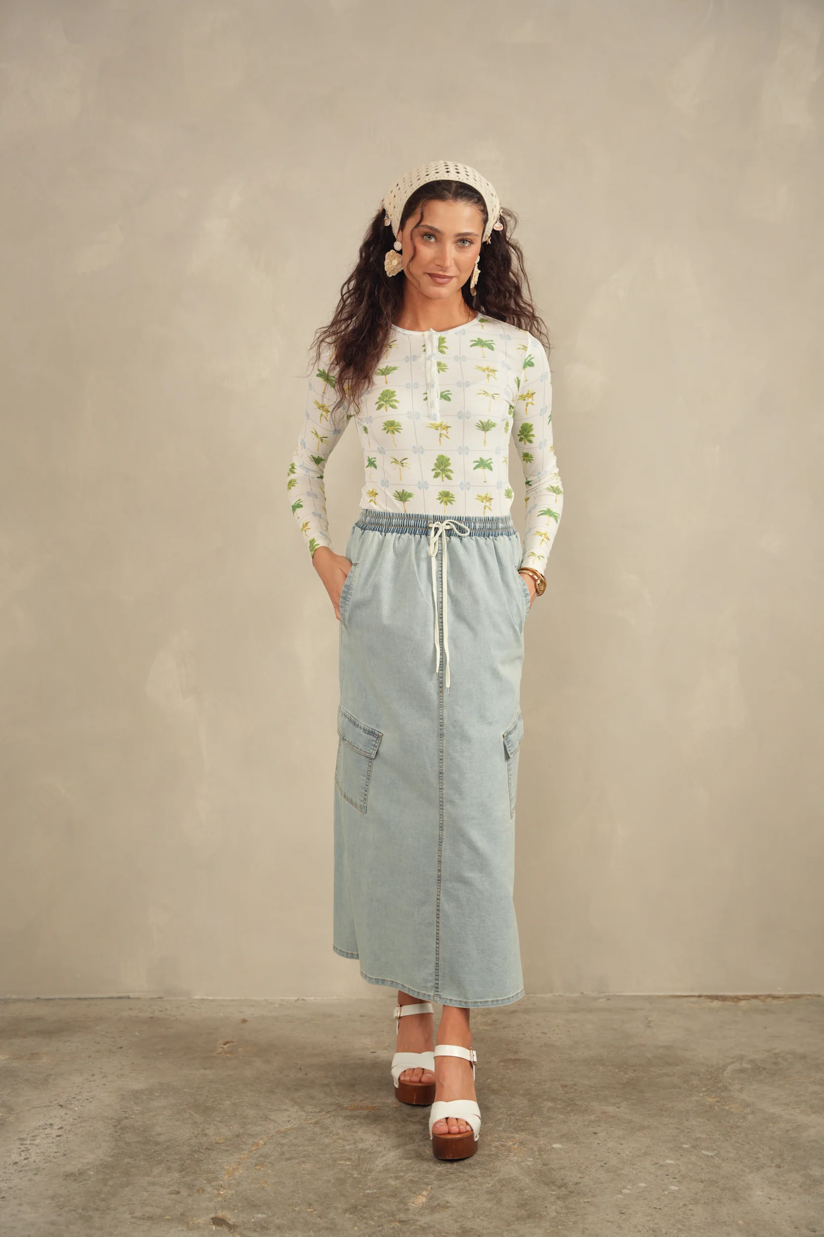 Henley Print Top - Image 8