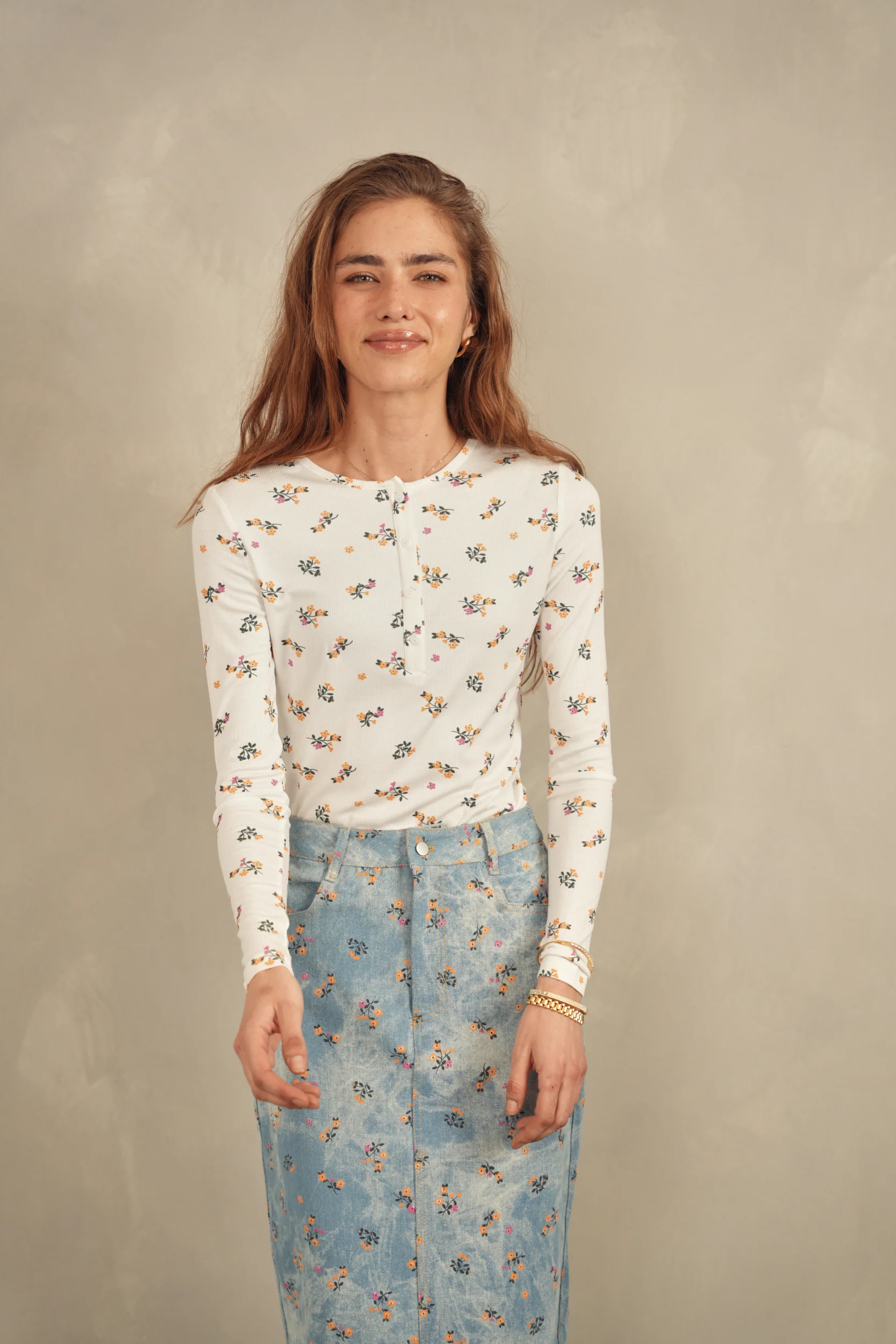 Henley Print Top - Image 9