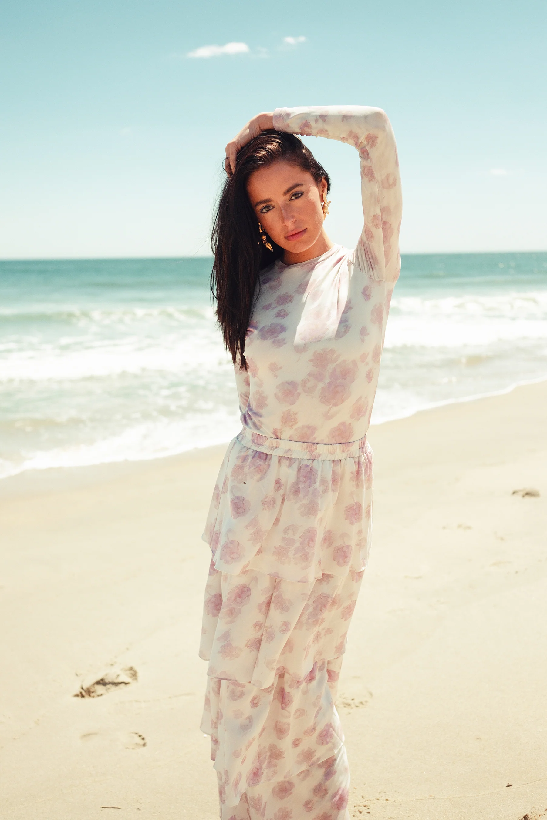 Layered Linen Feel Maxi Skirt - Image 14