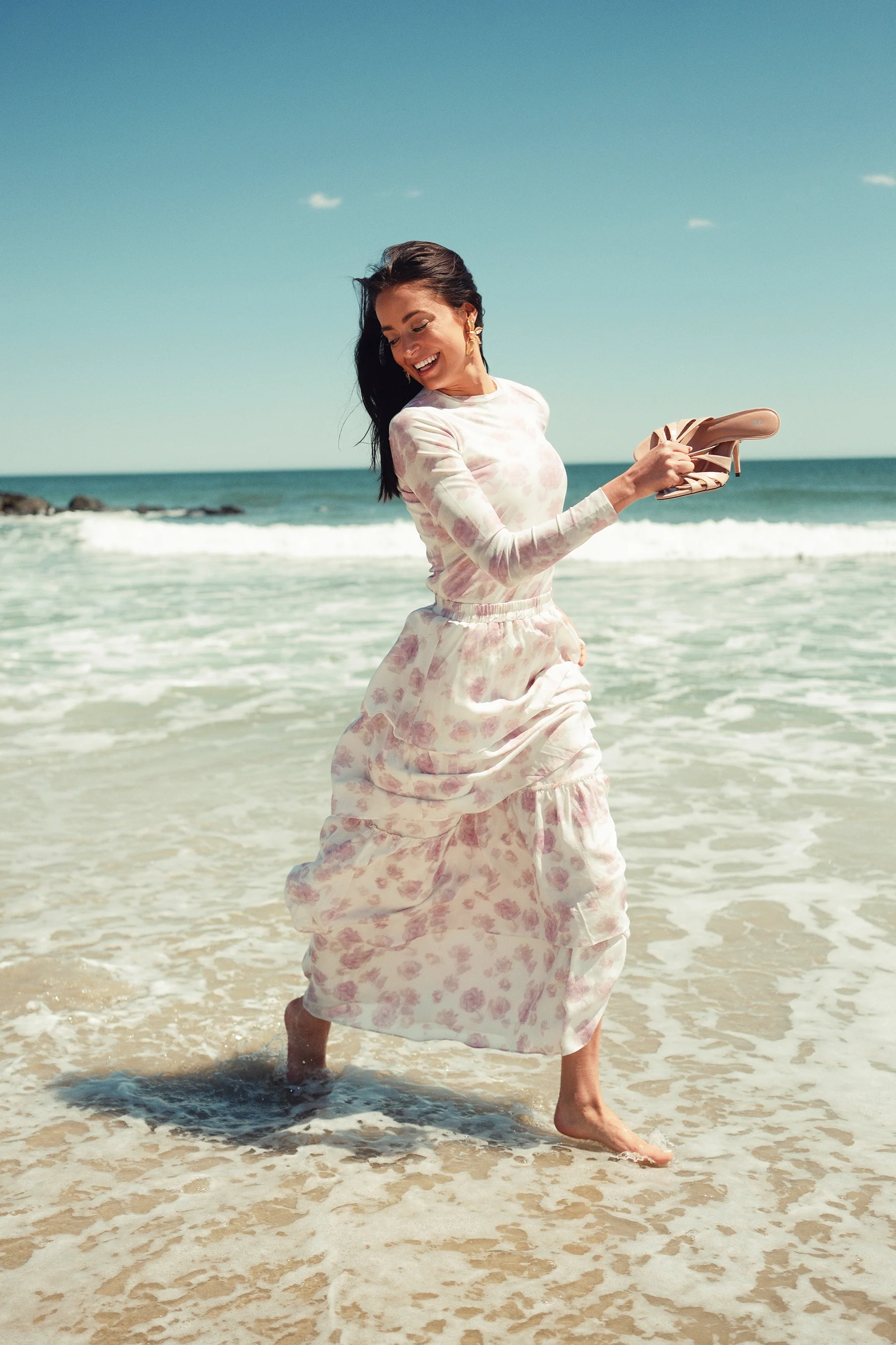 Layered Linen Feel Maxi Skirt - Image 5
