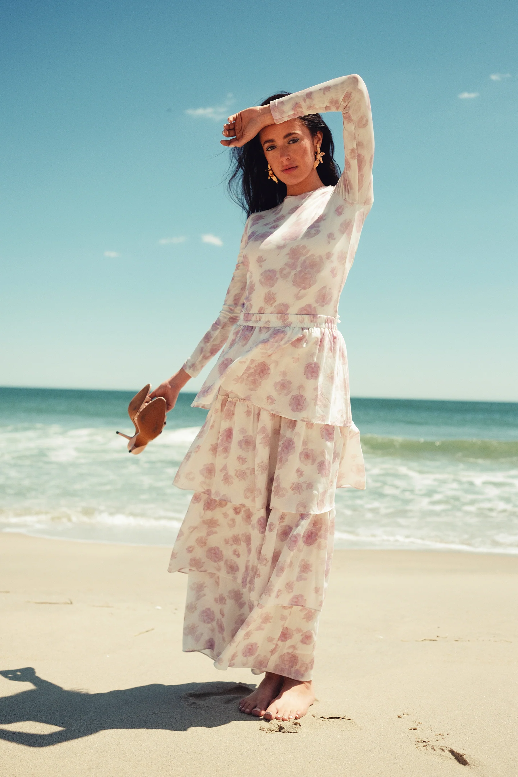 Layered Linen Feel Maxi Skirt - Image 2