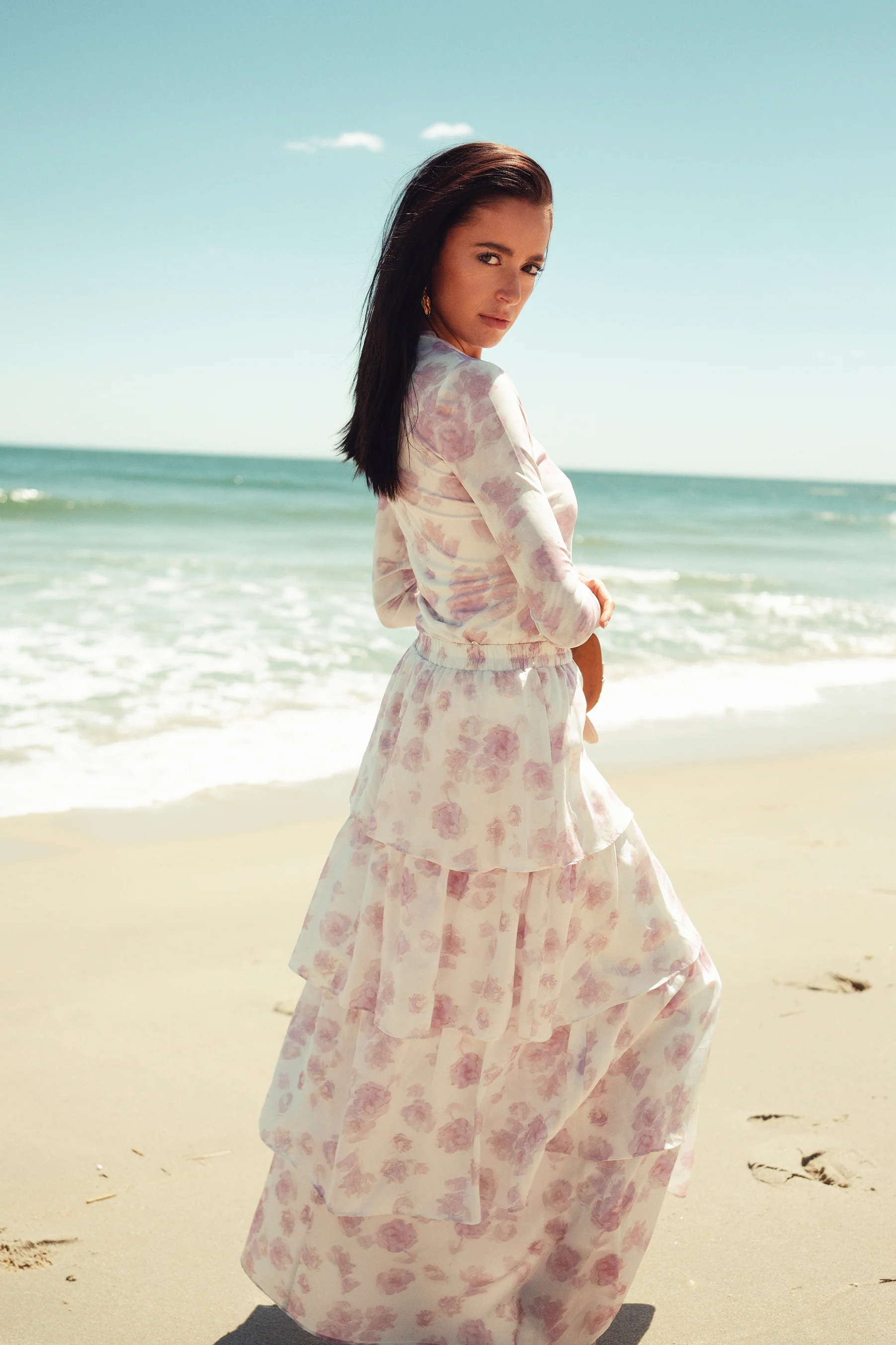 Layered Linen Feel Maxi Skirt - Image 8
