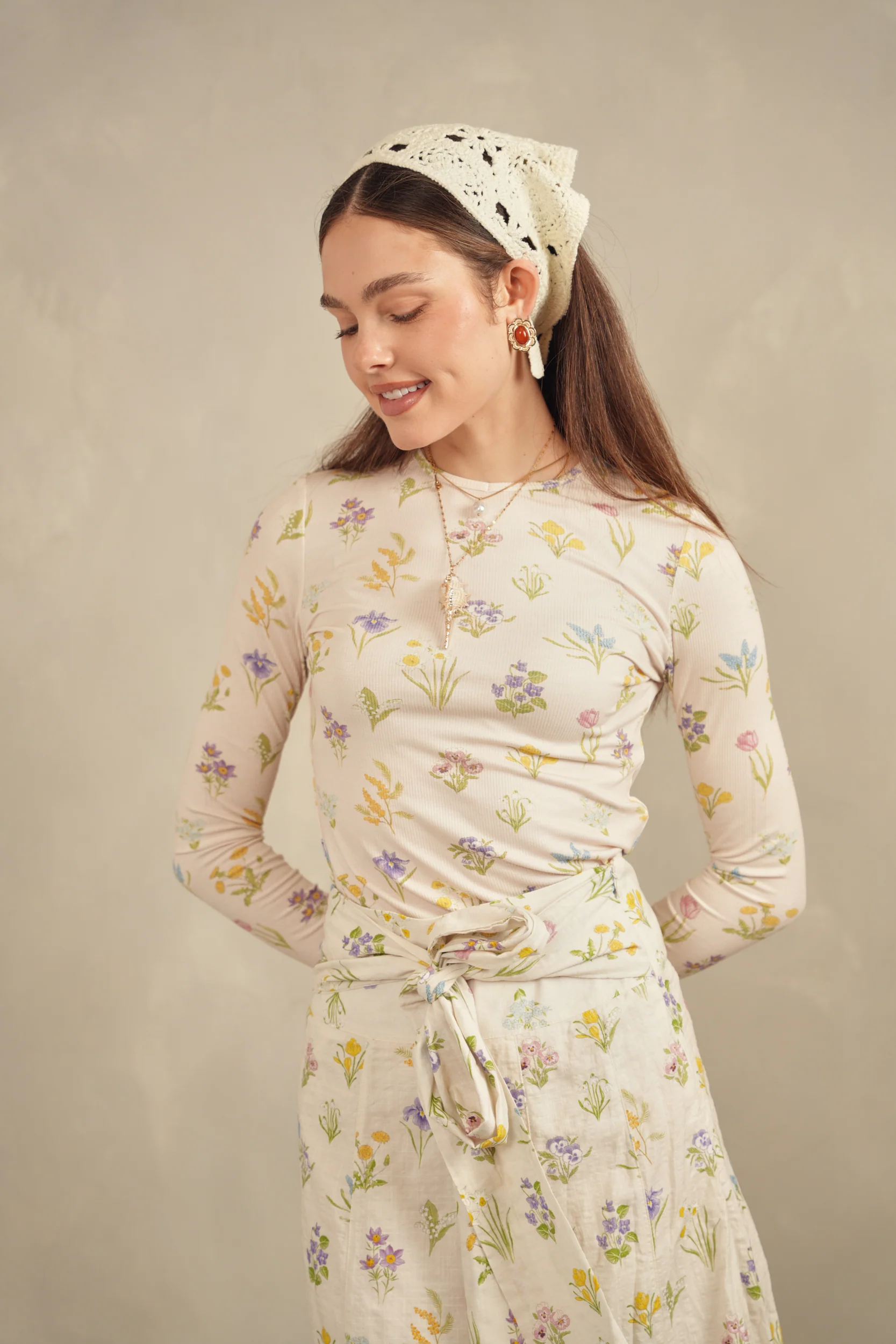 Printed V-Neck Top - Image 8