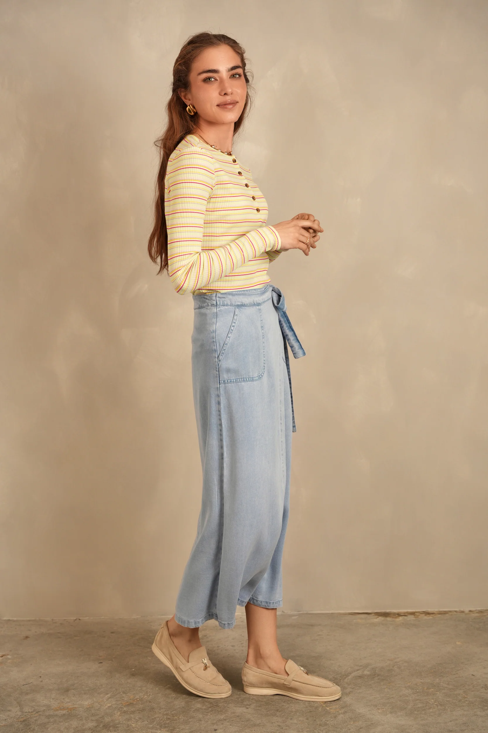 Striped Rib Henley Tee - Image 11