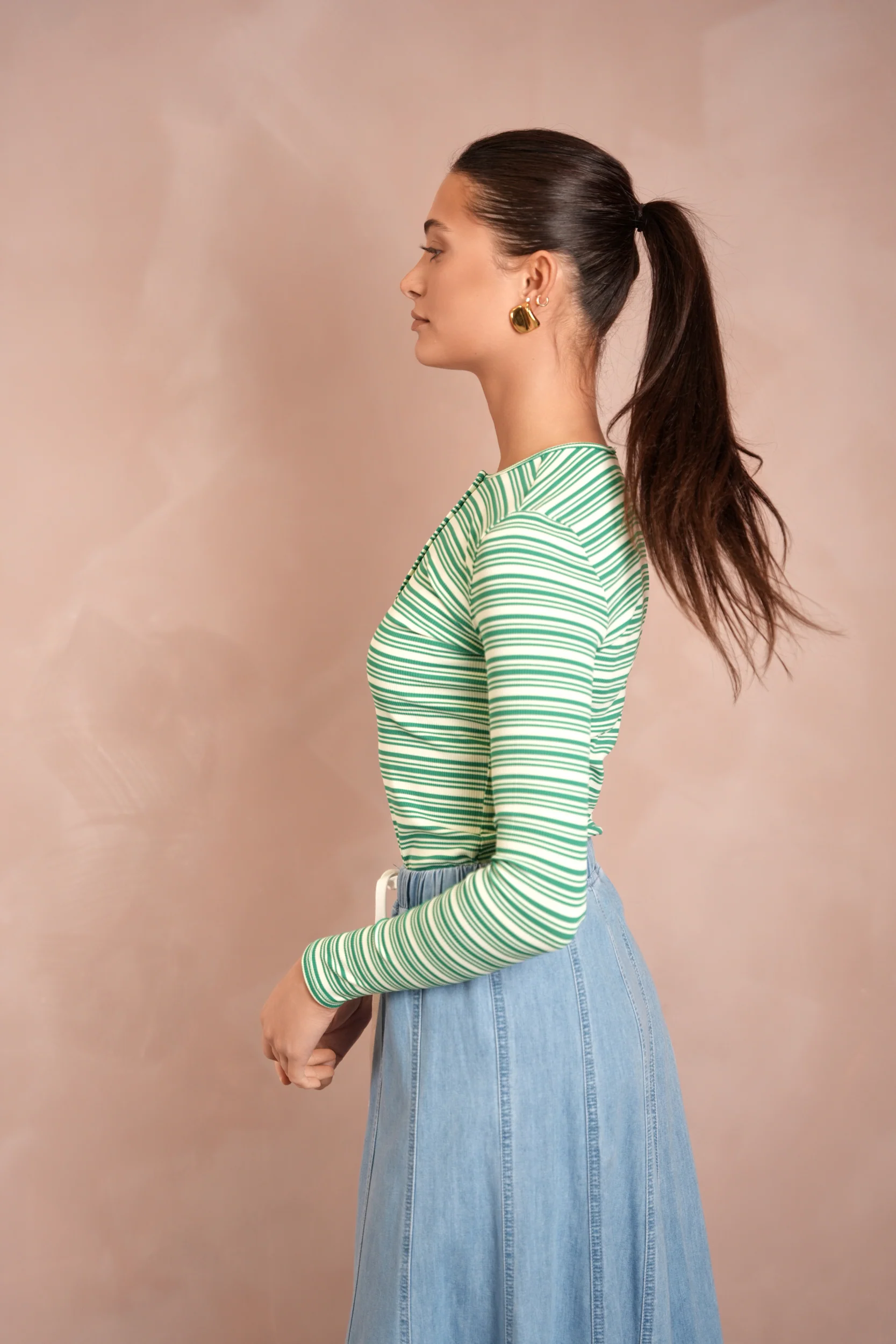 Striped Rib Henley Tee - Image 17