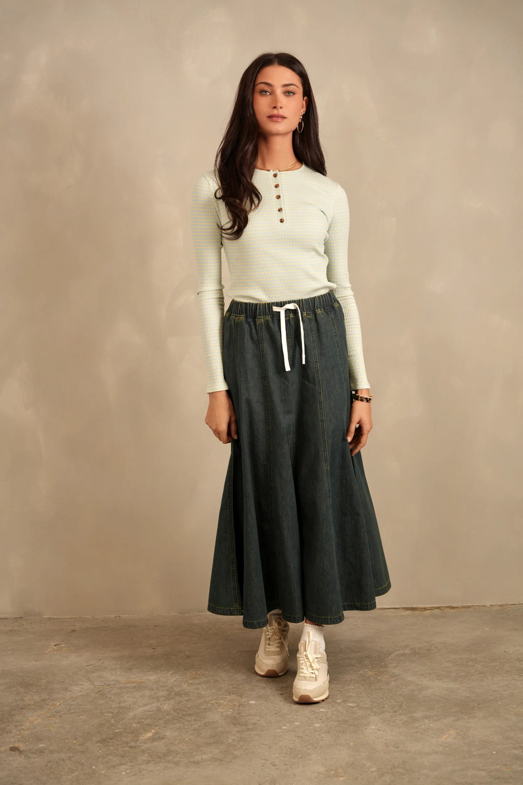 Striped Rib Henley Tee - Image 25