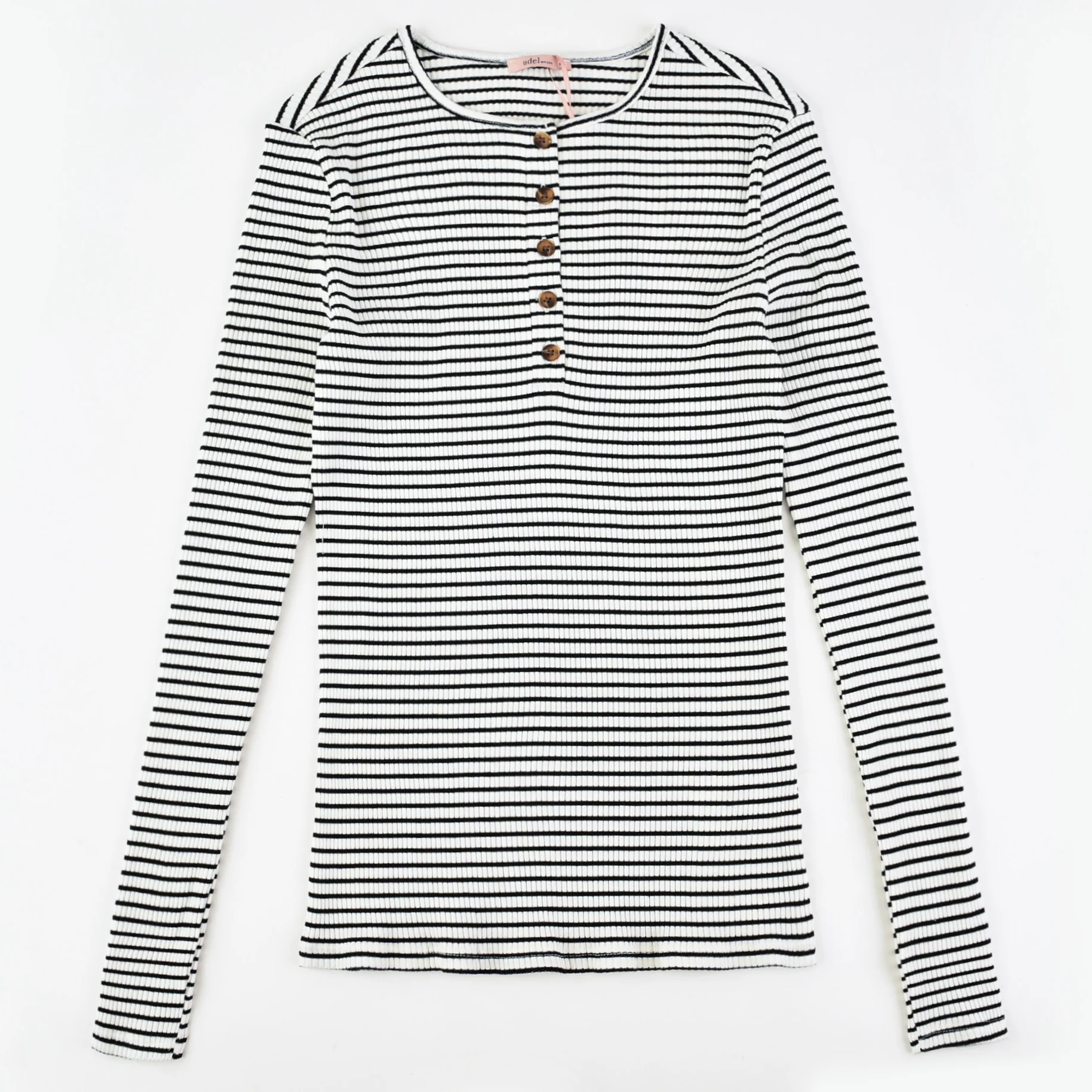 Striped Rib Henley Tee - Image 8
