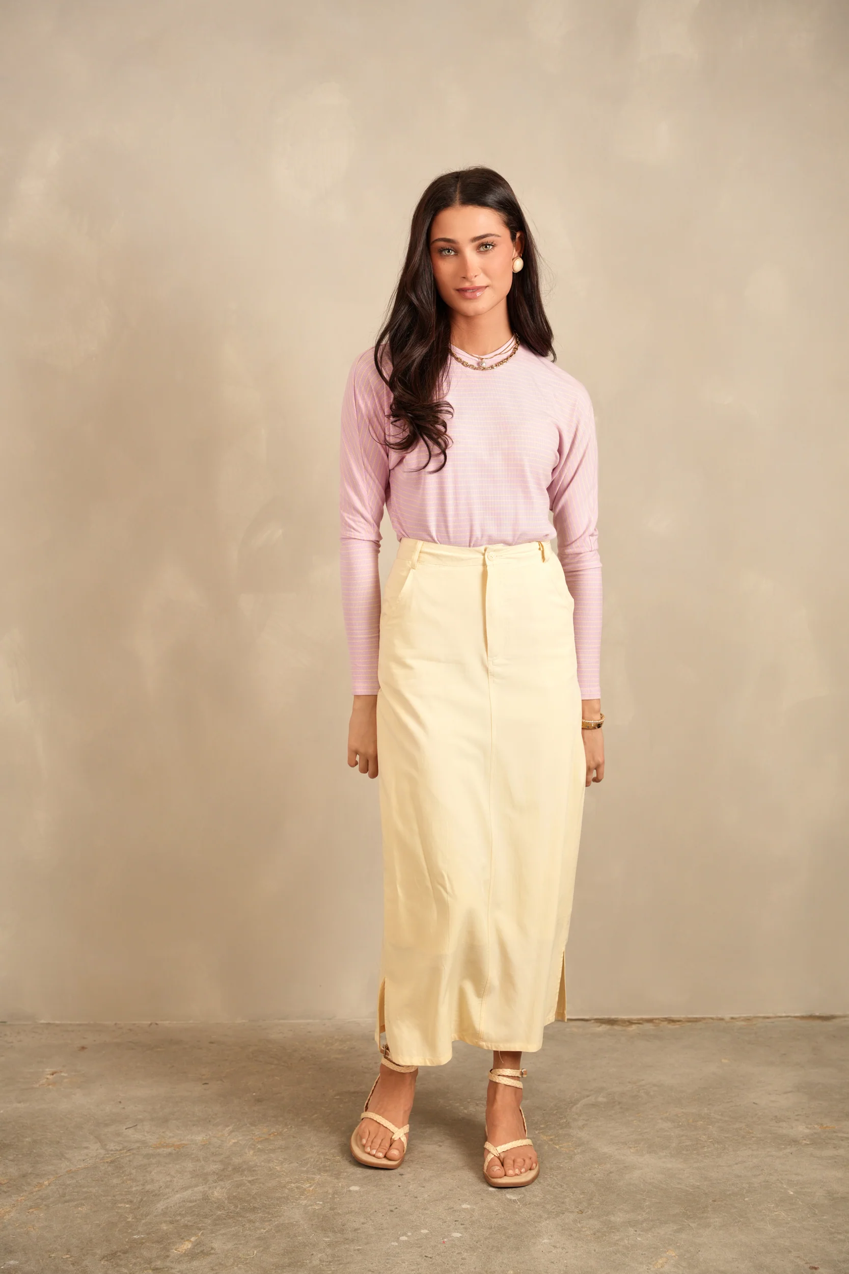 Striped Rib Dolman Tee - Image 15