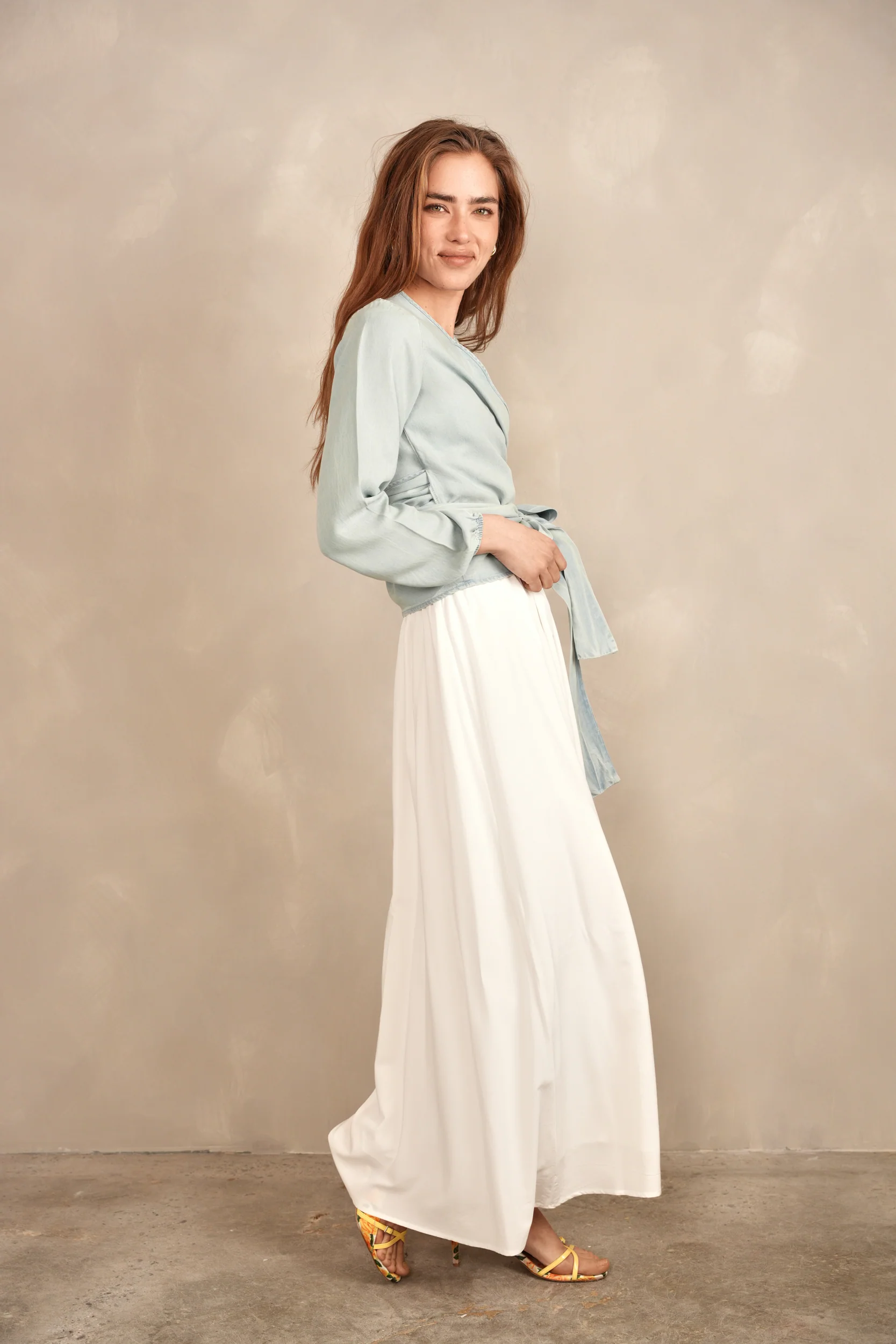 Tencel Denim Wrap Top - Image 5