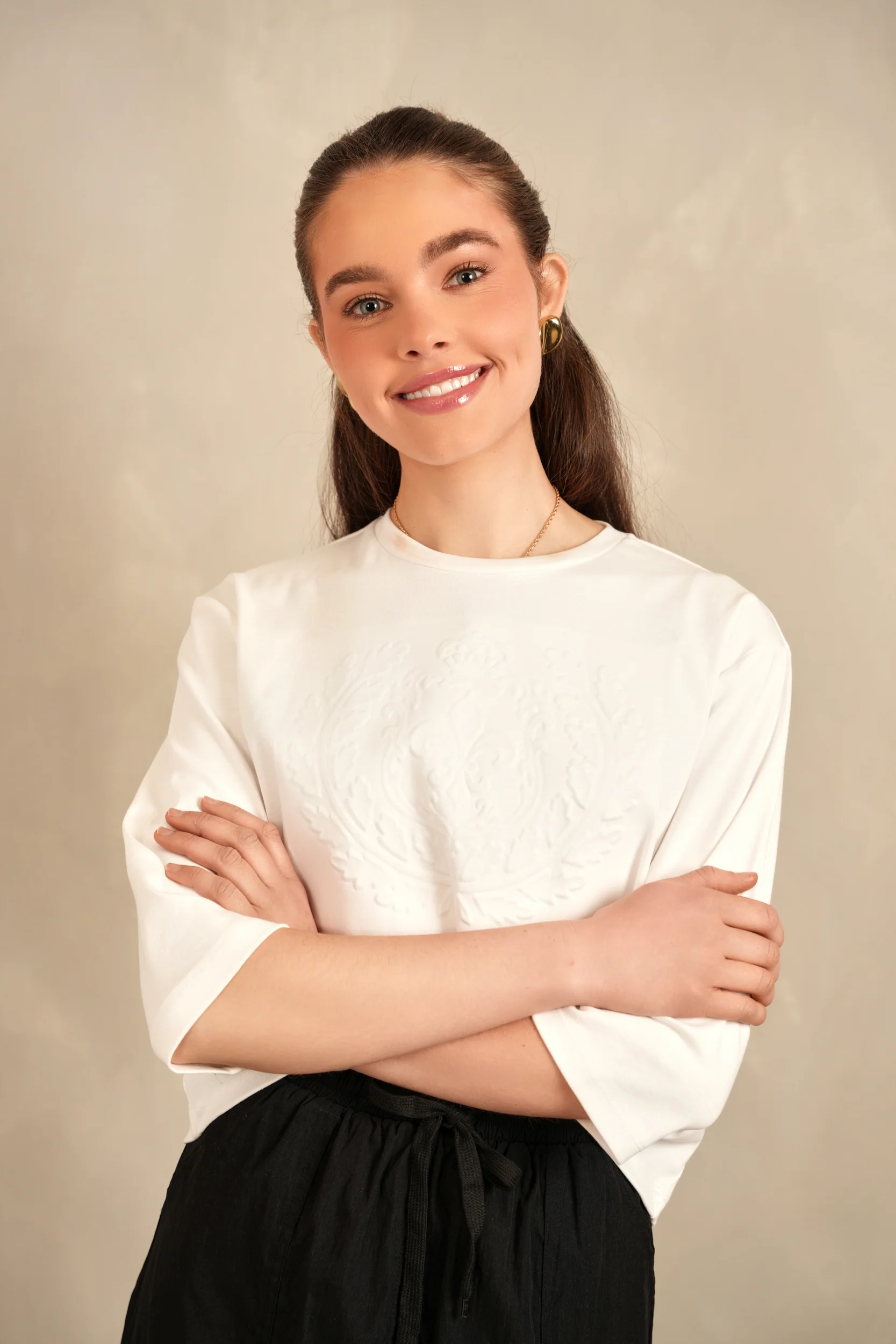 Embossed Crown Printed Tee