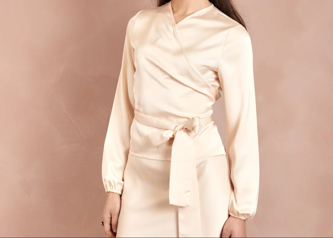 Satin Wrap Top - Image 7