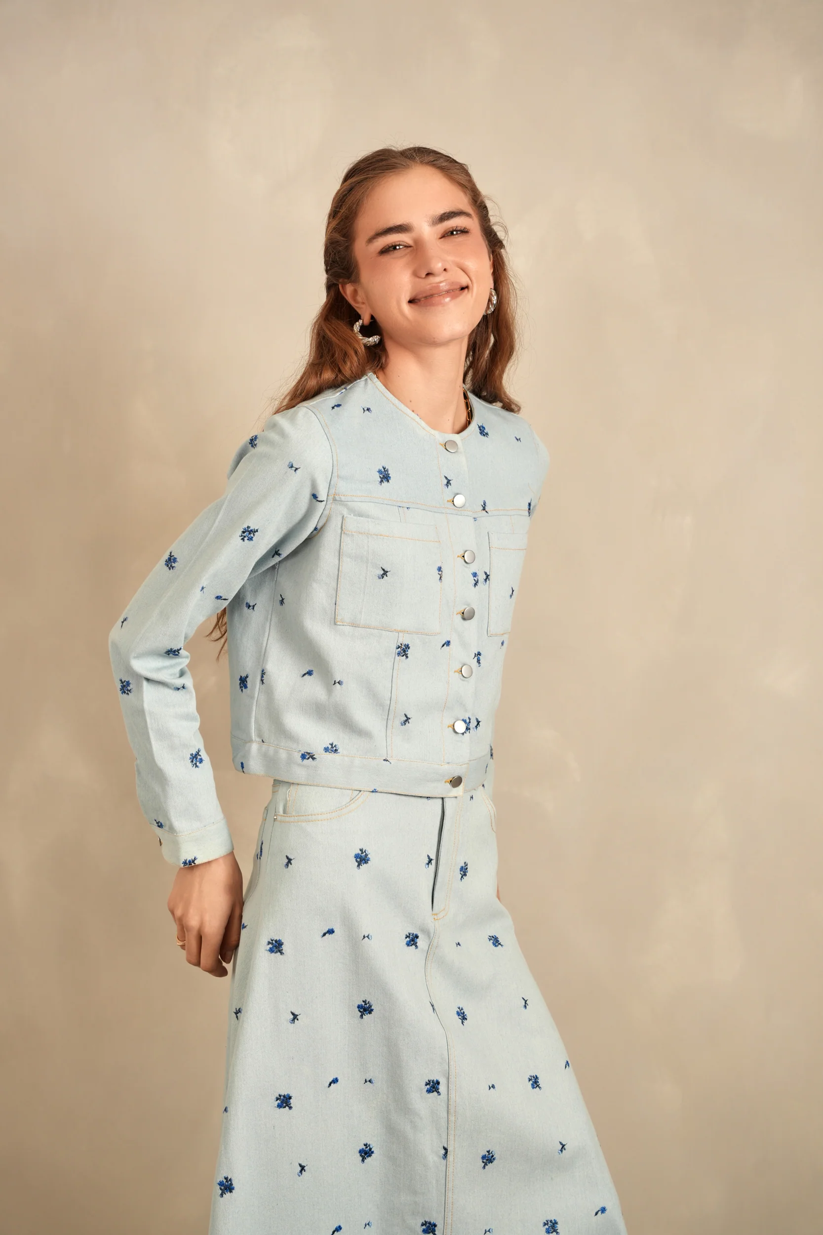 Embroidered Denim Jacket - Image 4