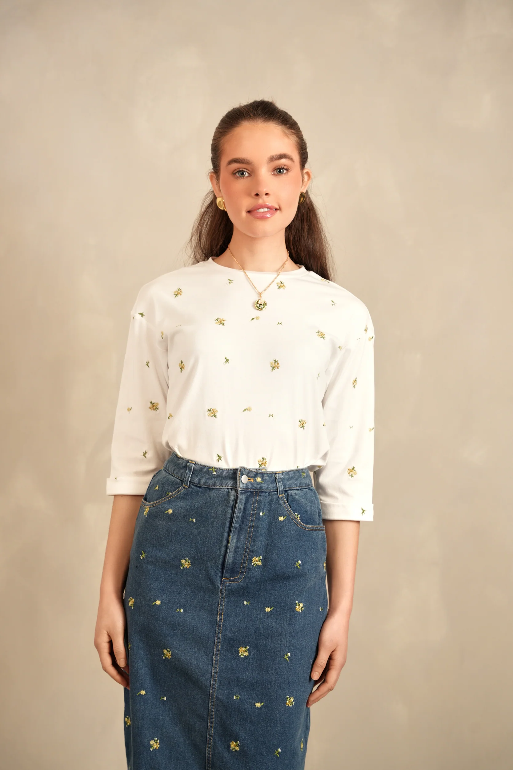Embroidery Boxy Tee