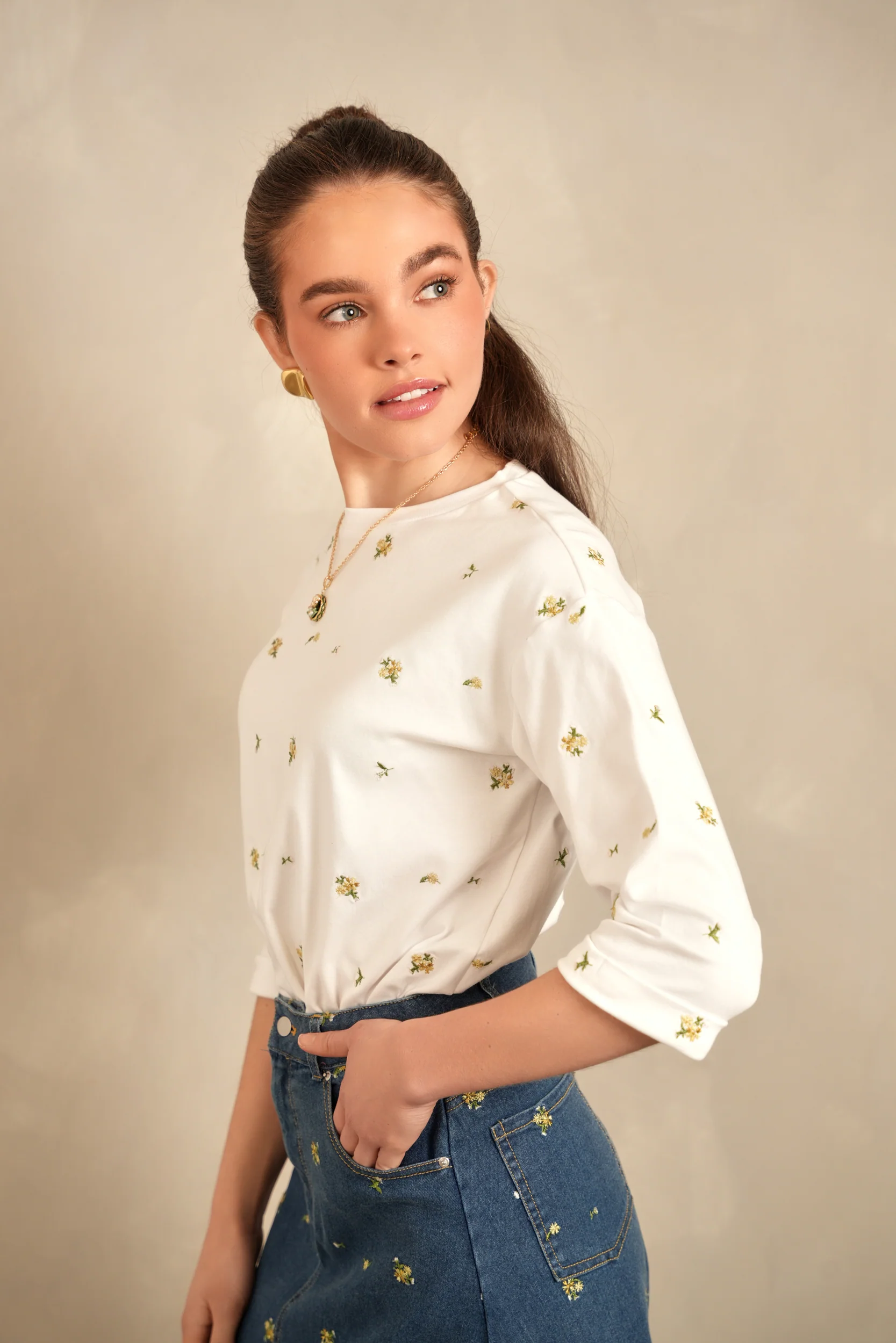 Embroidery Boxy Tee - Image 3