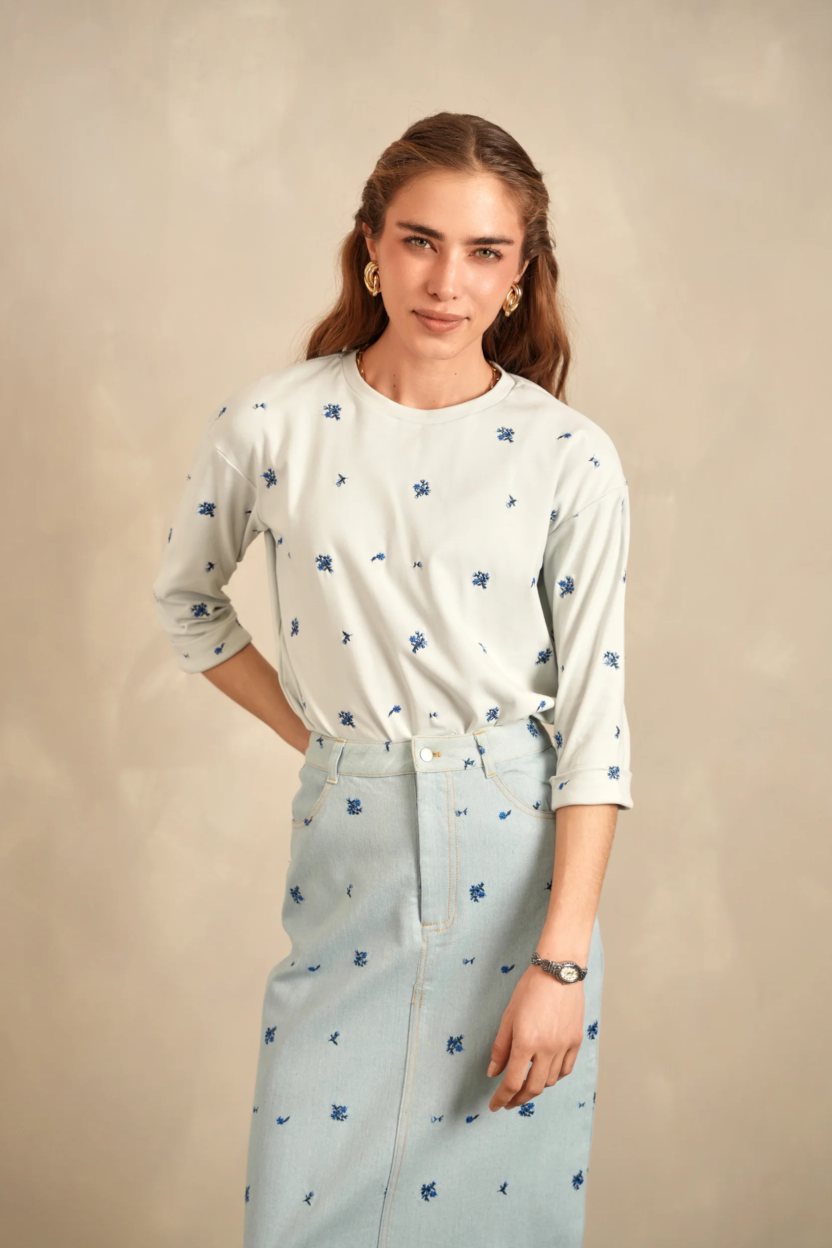 Embroidery Boxy Tee - Image 6