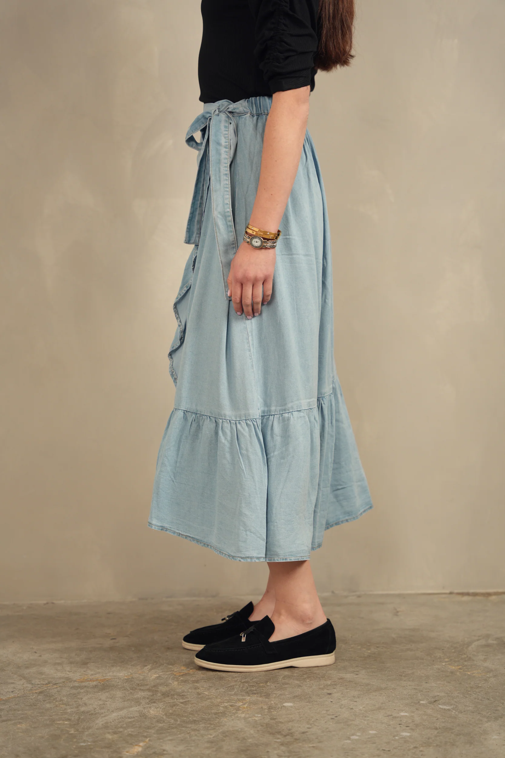 Mock Wrap Tencel Skirt - Image 6