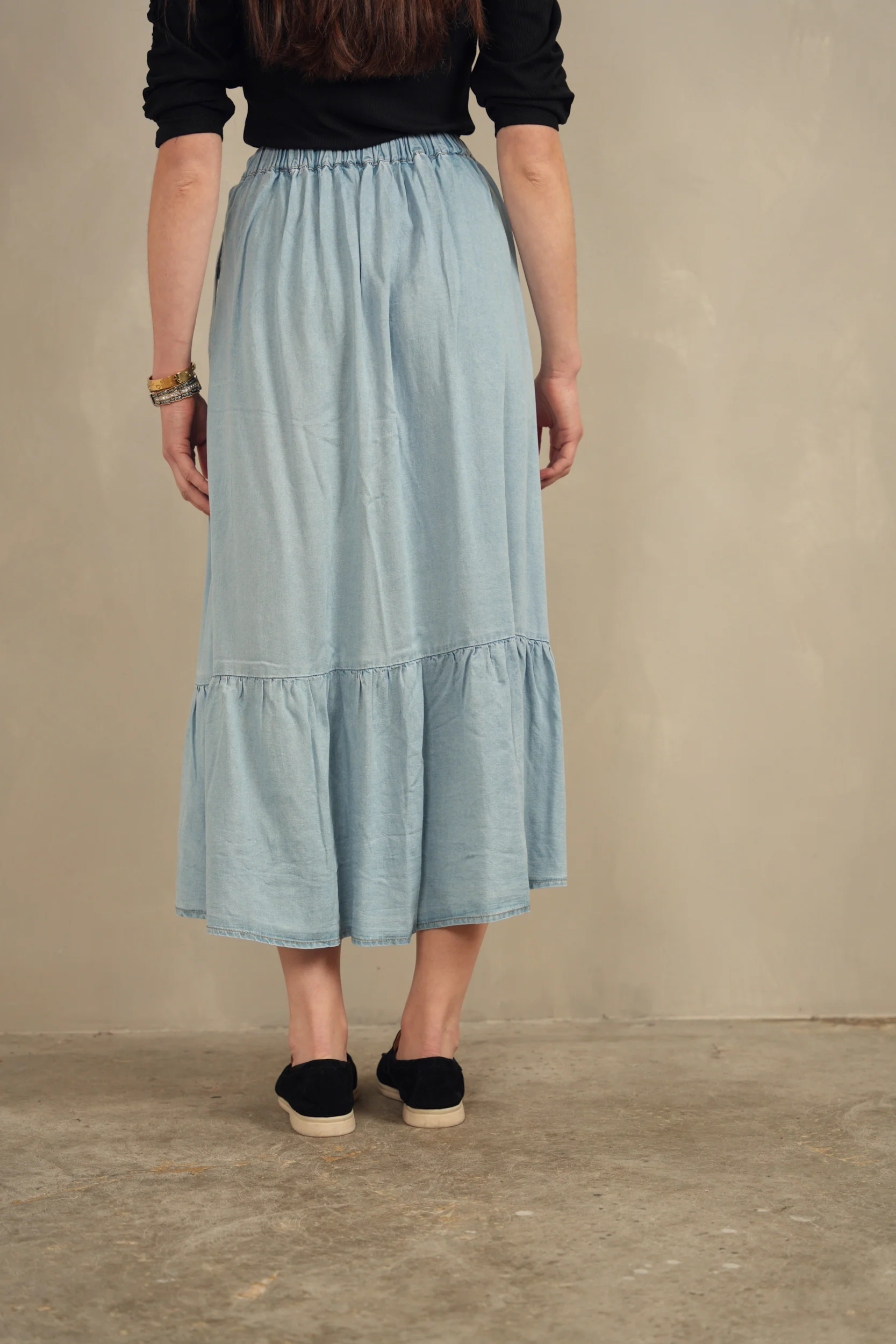 Mock Wrap Tencel Skirt - Image 7
