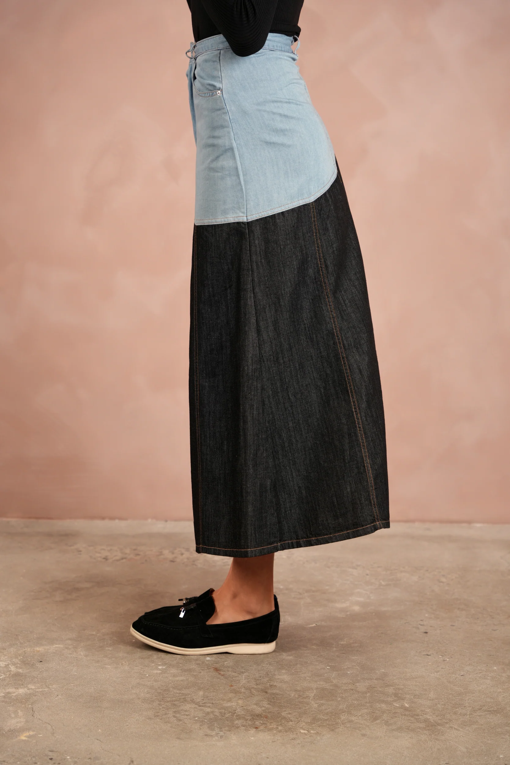 Denim Angled Yoke Skirt - Image 10